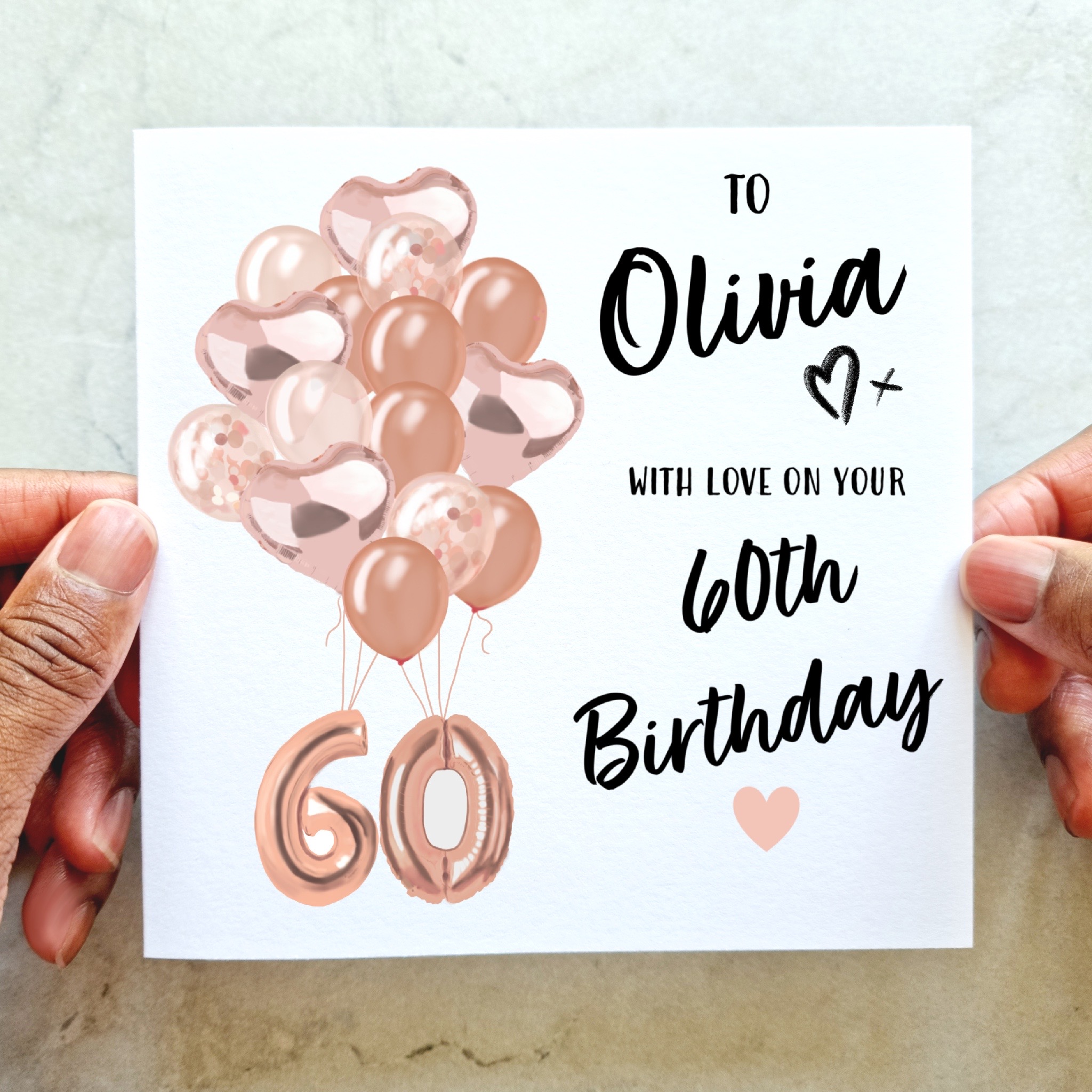 Personalised 60th Birthday Card - Balloons