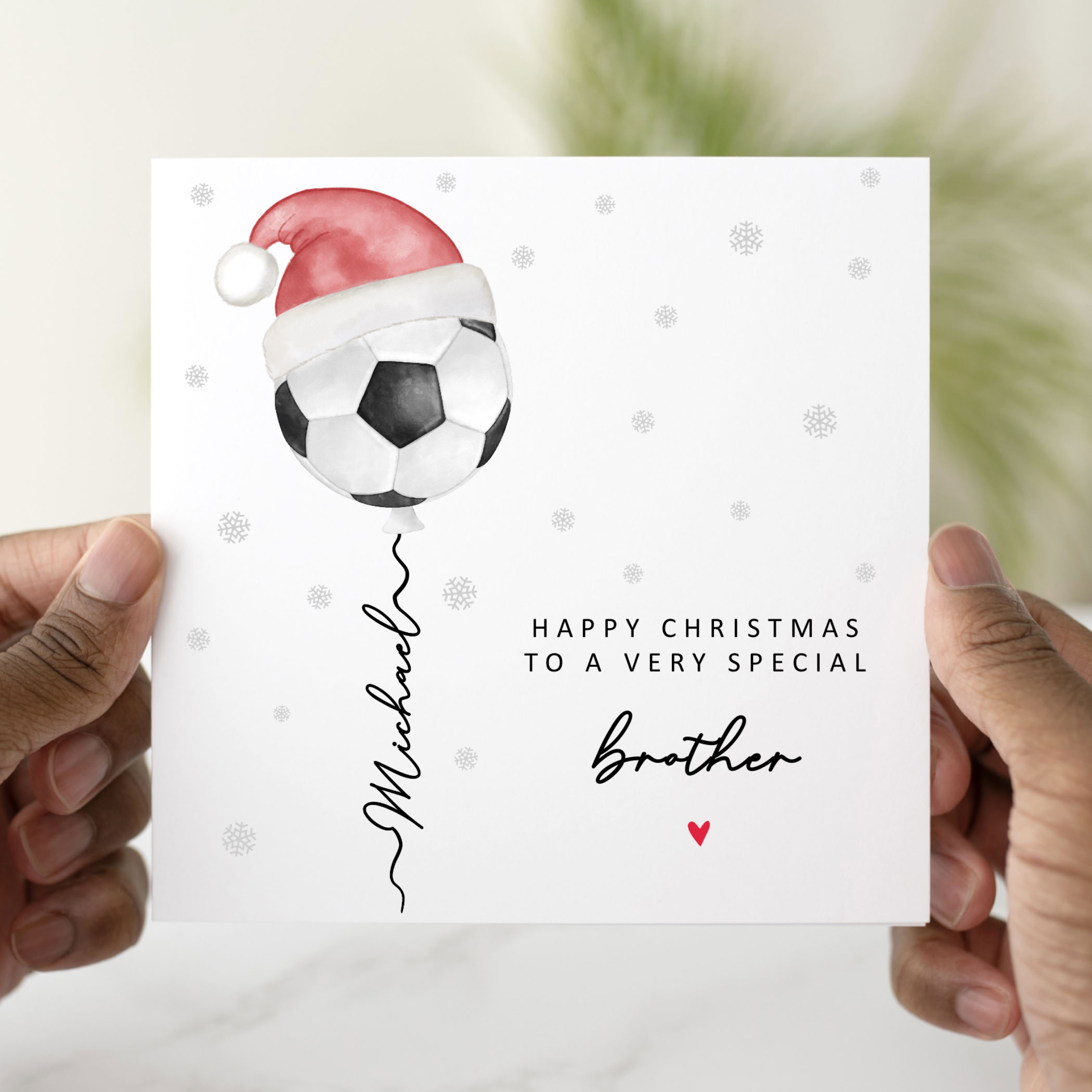 Personalised Brother Christmas Card - Football