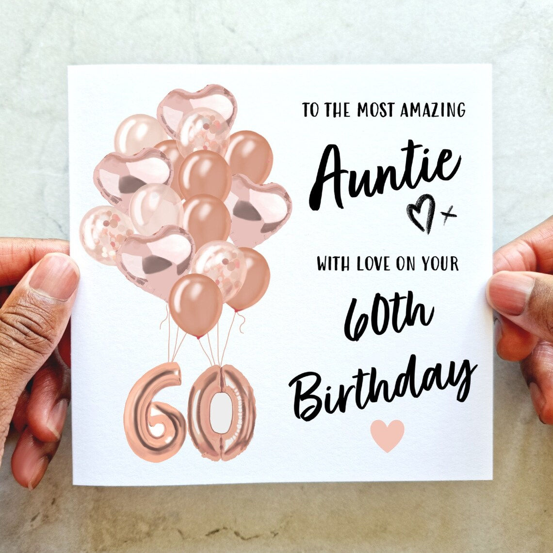 Auntie 60th Birthday Card - Balloons
