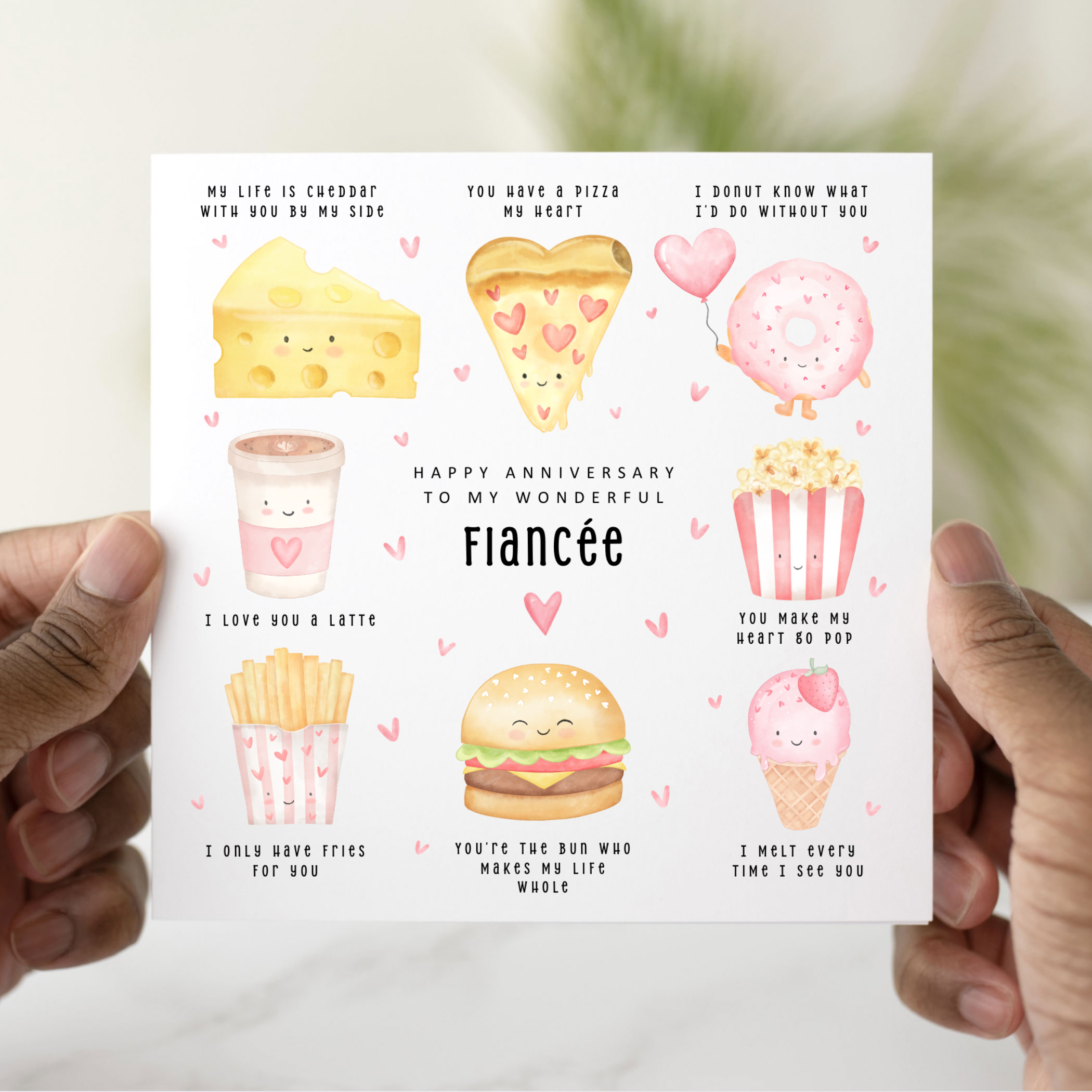 Fiancée Anniversary Card - Food Puns