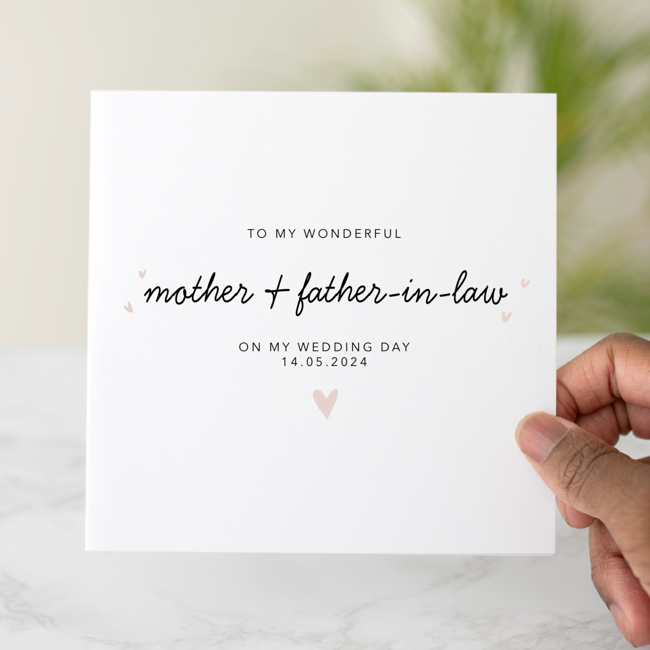 Personalised Mother And Father-In-Law Wedding Day Card