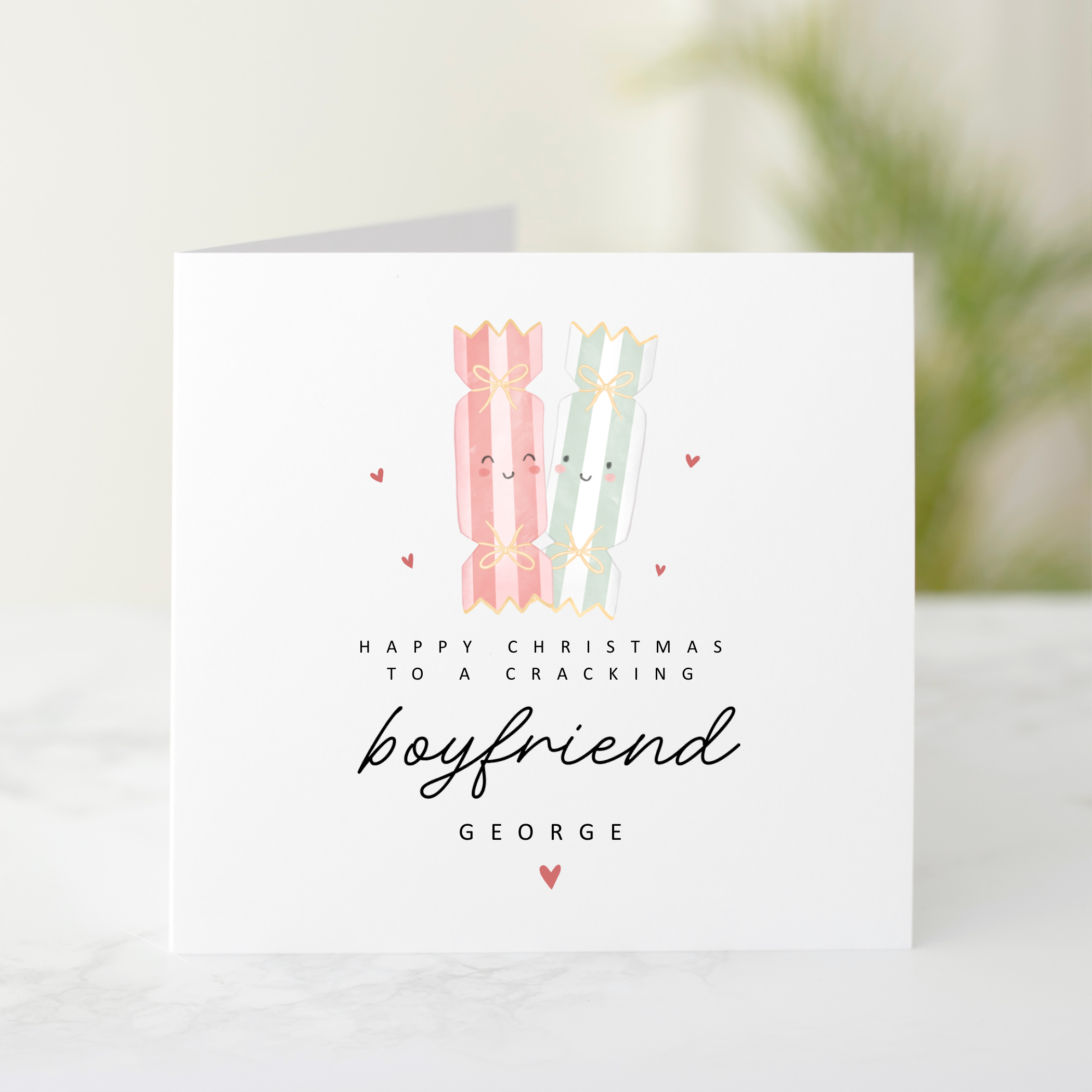 Personalised Boyfriend Christmas Card - Christmas Cracker