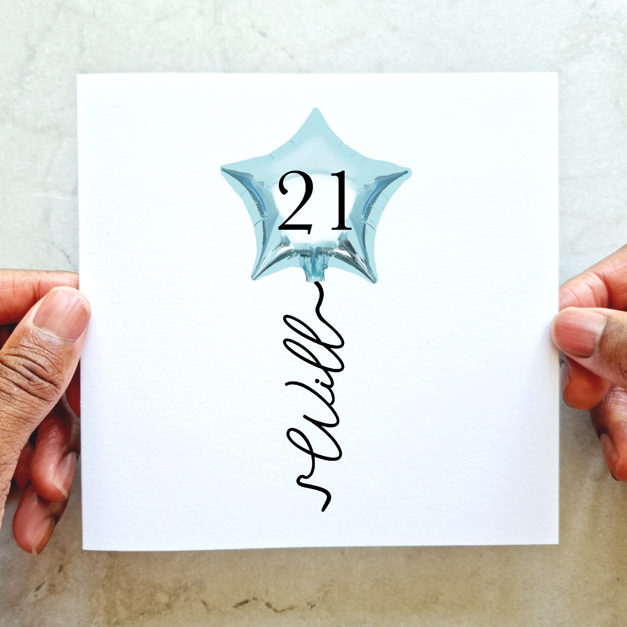 Personalised 21st Birthday Card - Balloon