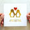 Thumbnail: Romantic Birthday Card - Penguin - Gold Foil