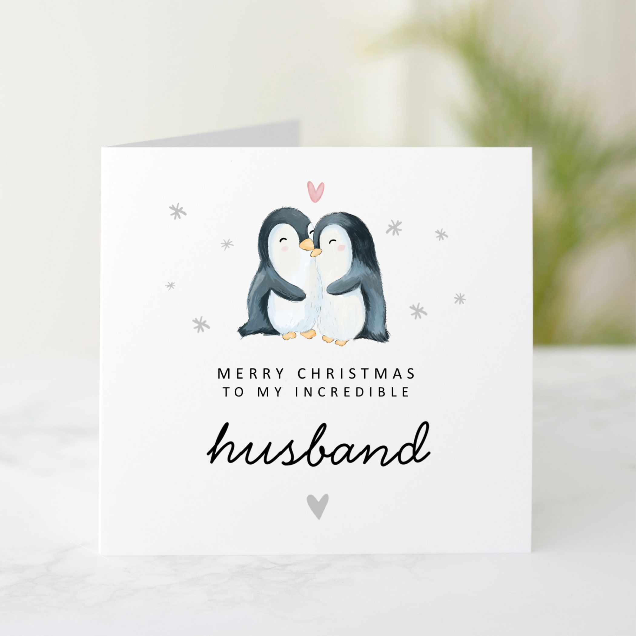 Husband Christmas Card - Penguins