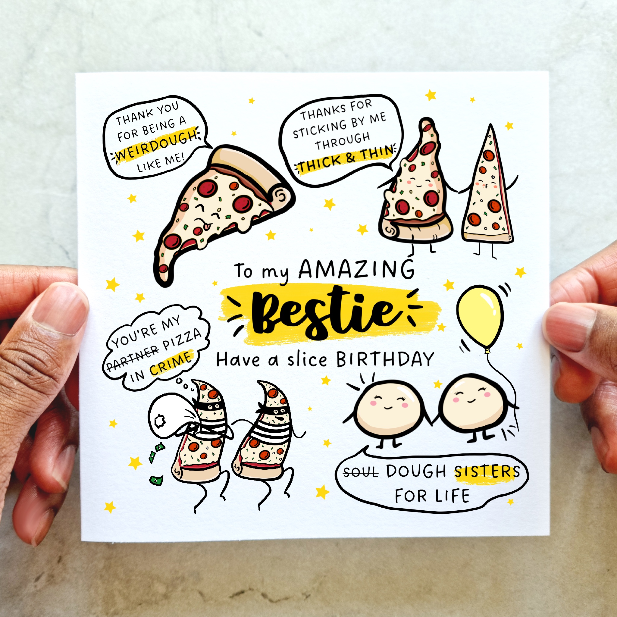 Bestie Birthday Card - Pizza