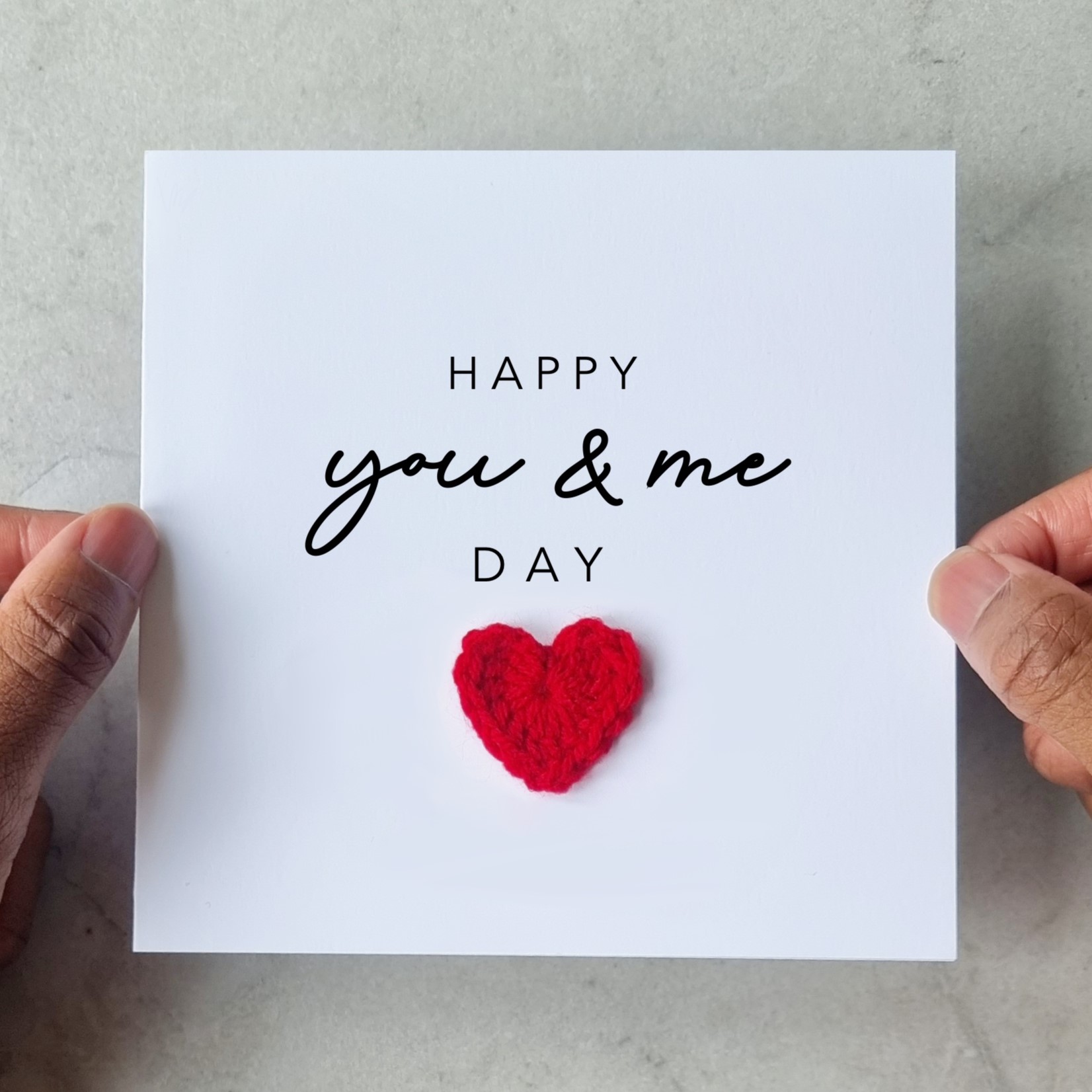 You And Me Day Valentine's Day Card - Crochet Heart