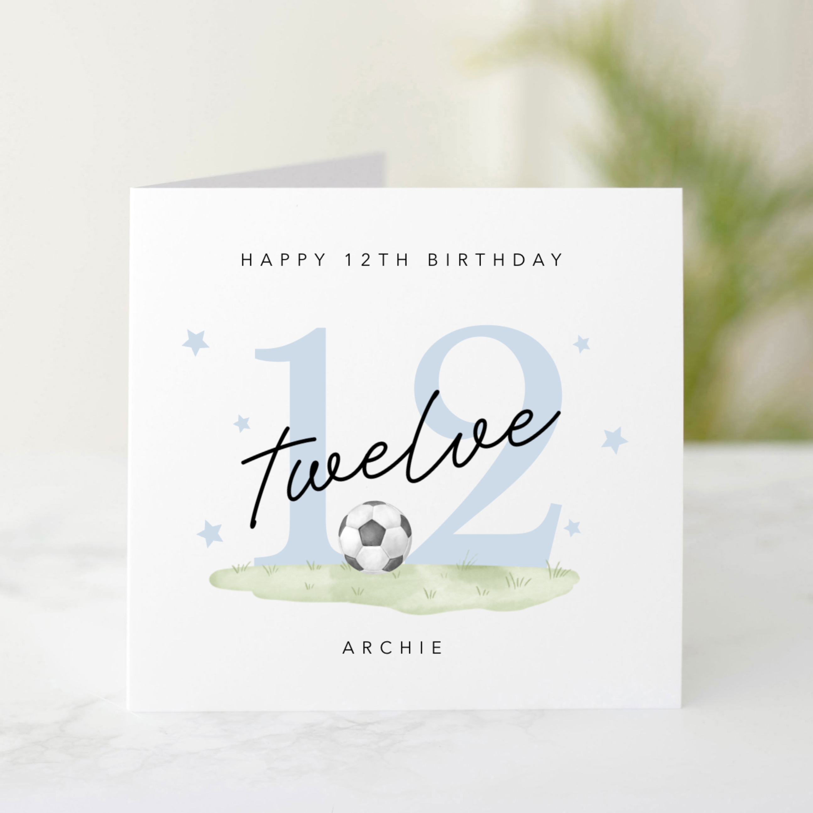 Personalised Football 12th Birthday Card