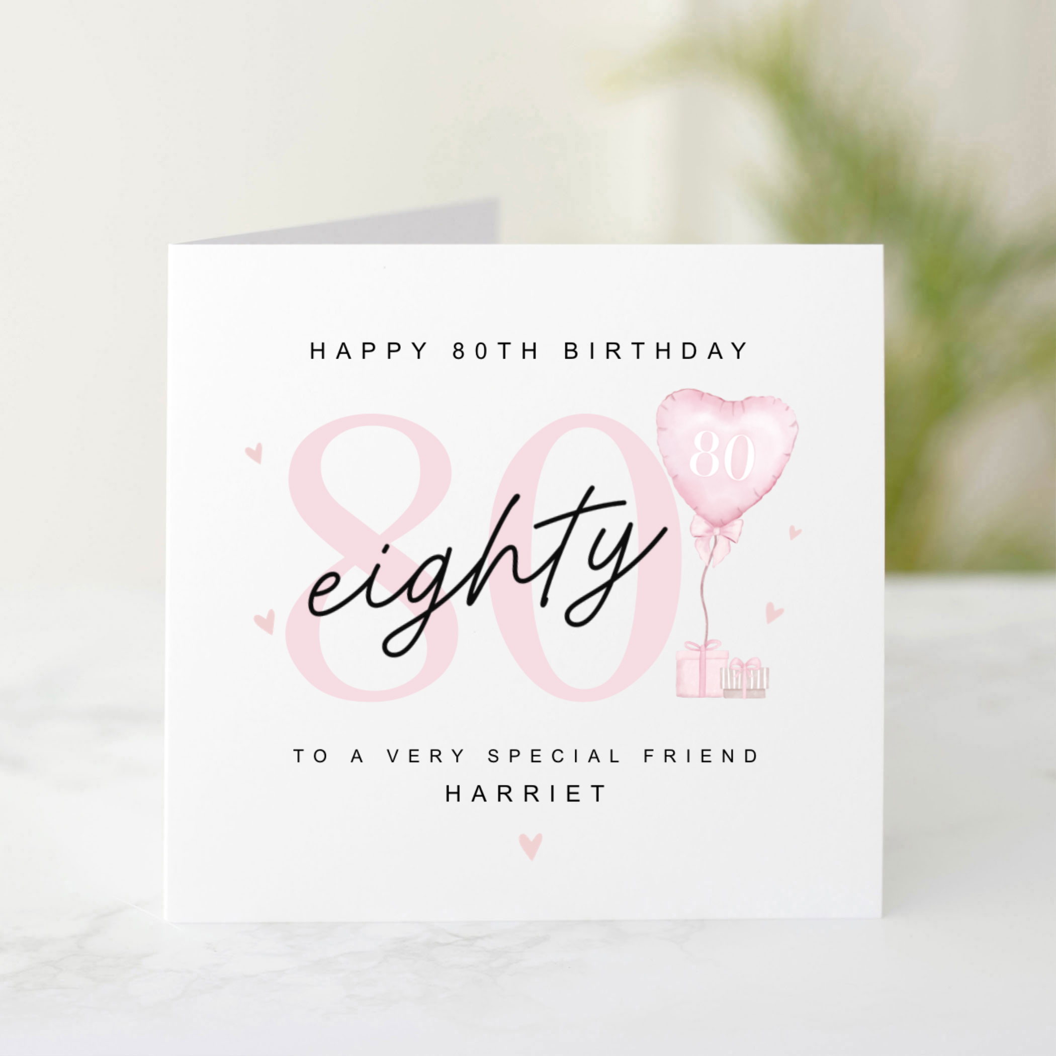 Personalised 80th Friend Birthday Card