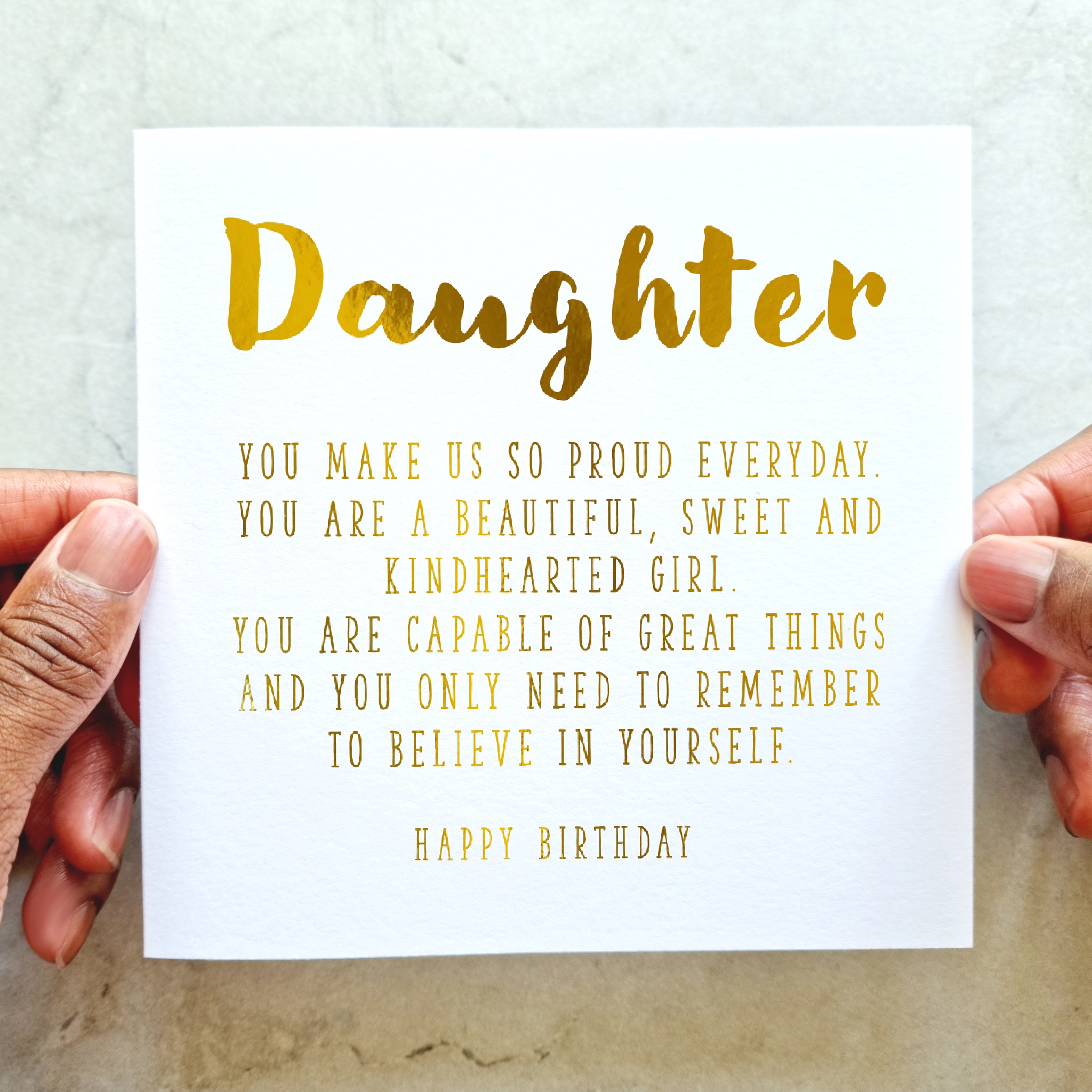 Daughter Birthday Card - Everyday - Gold Foil