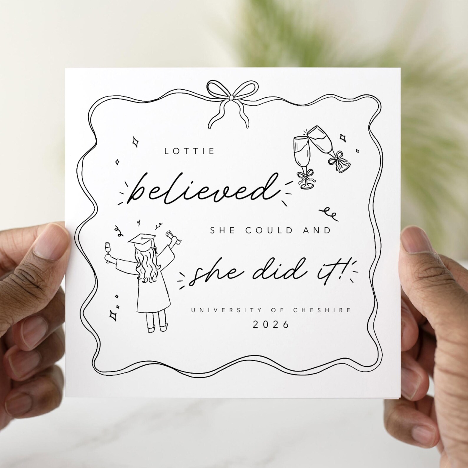 Personalised University Graduation Card - She Did it