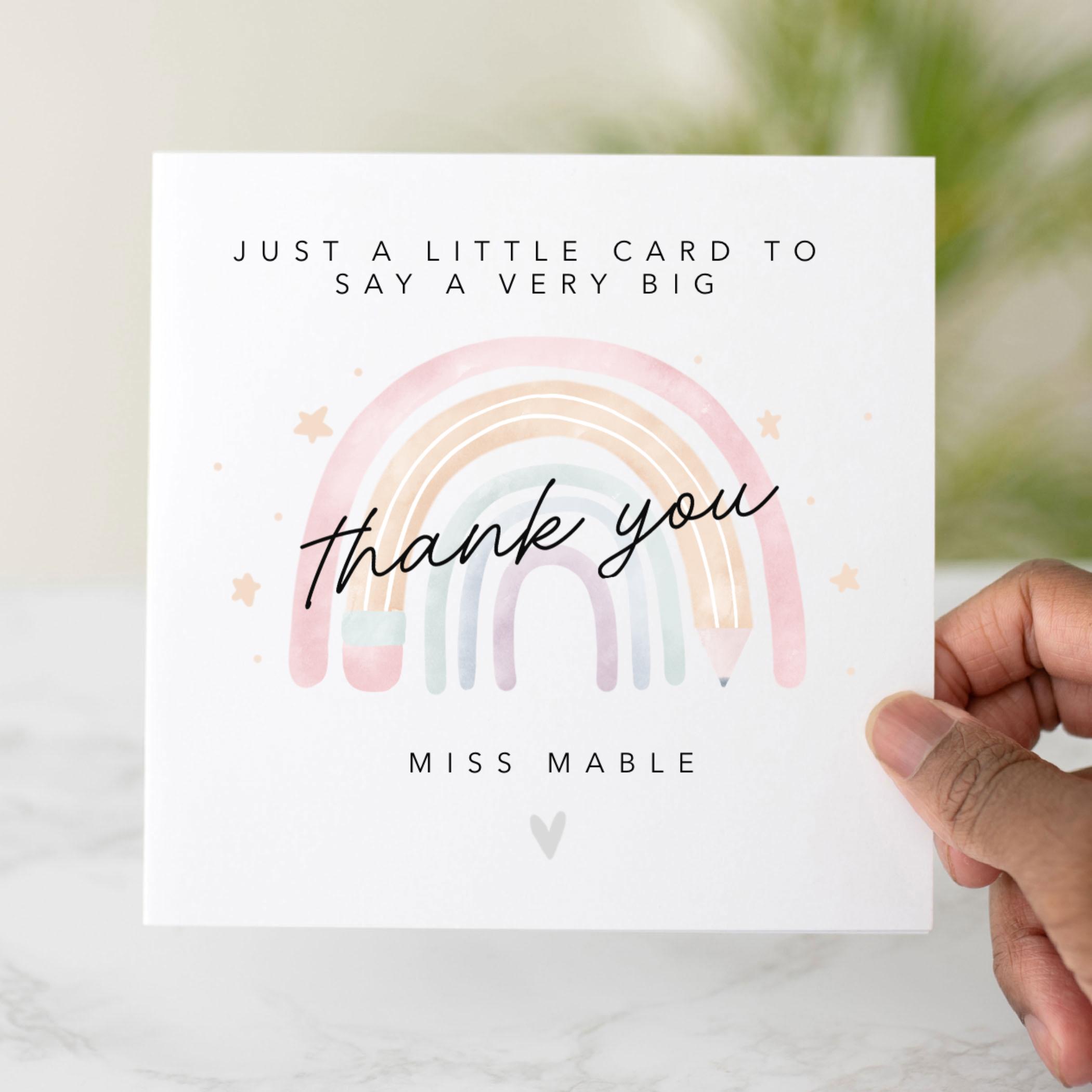 Personalised Teacher Thank You Card
