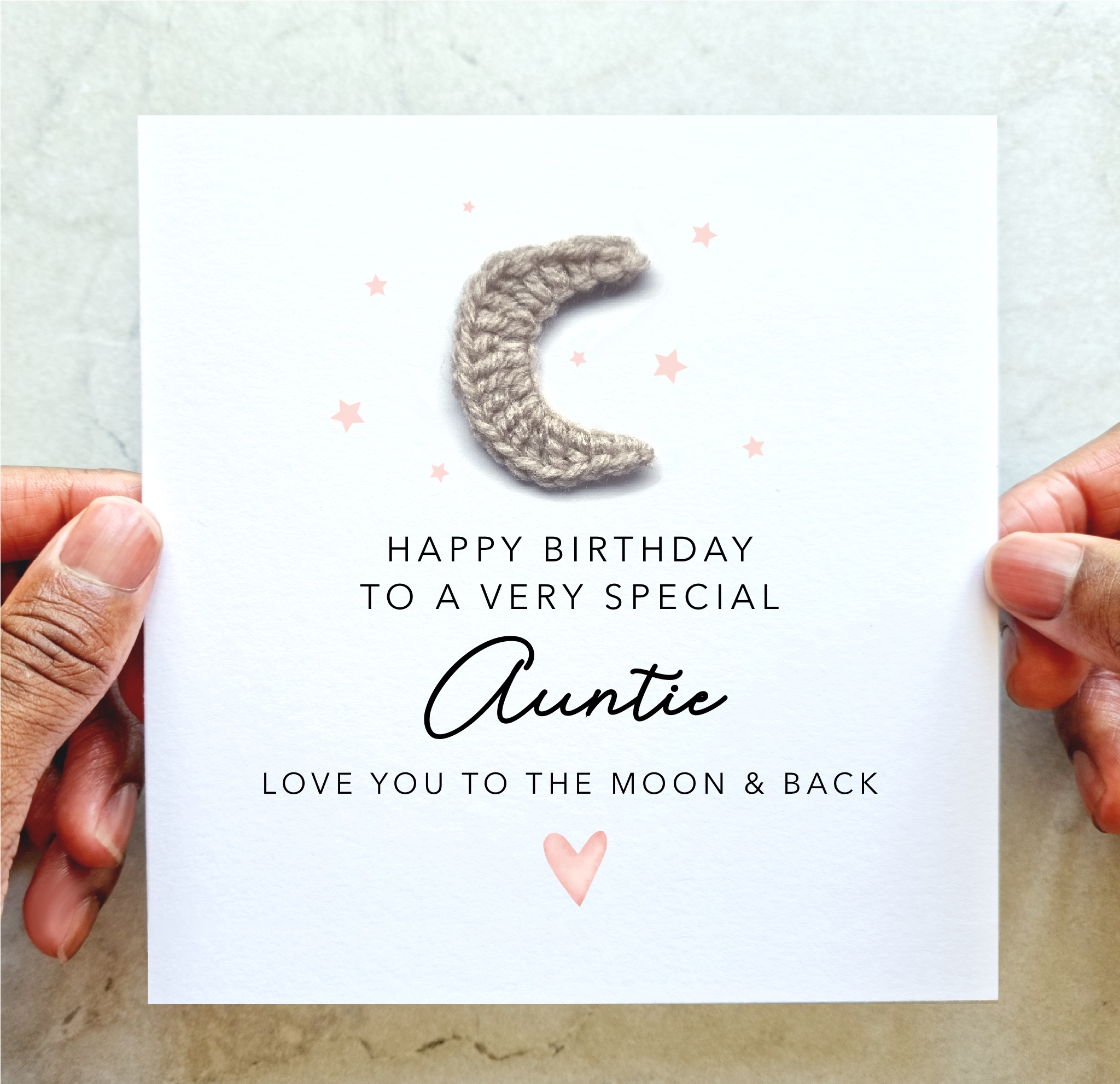 Auntie Birthday Card - Crochet Moon