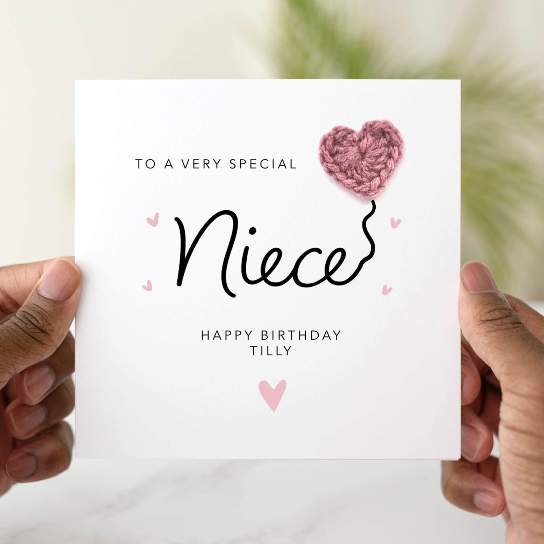 Niece Birthday Card - Crochet Heart