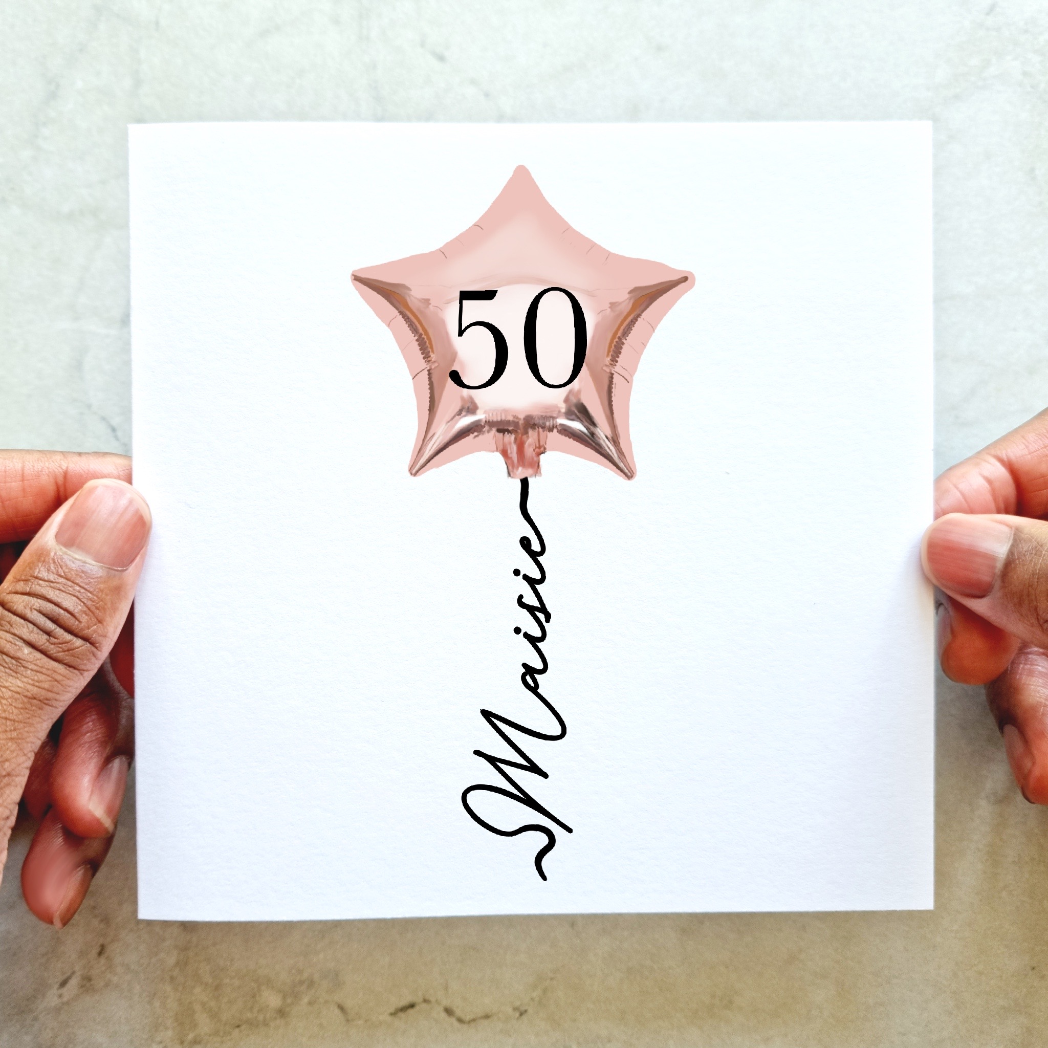Personalised 50th Birthday Card - Balloon