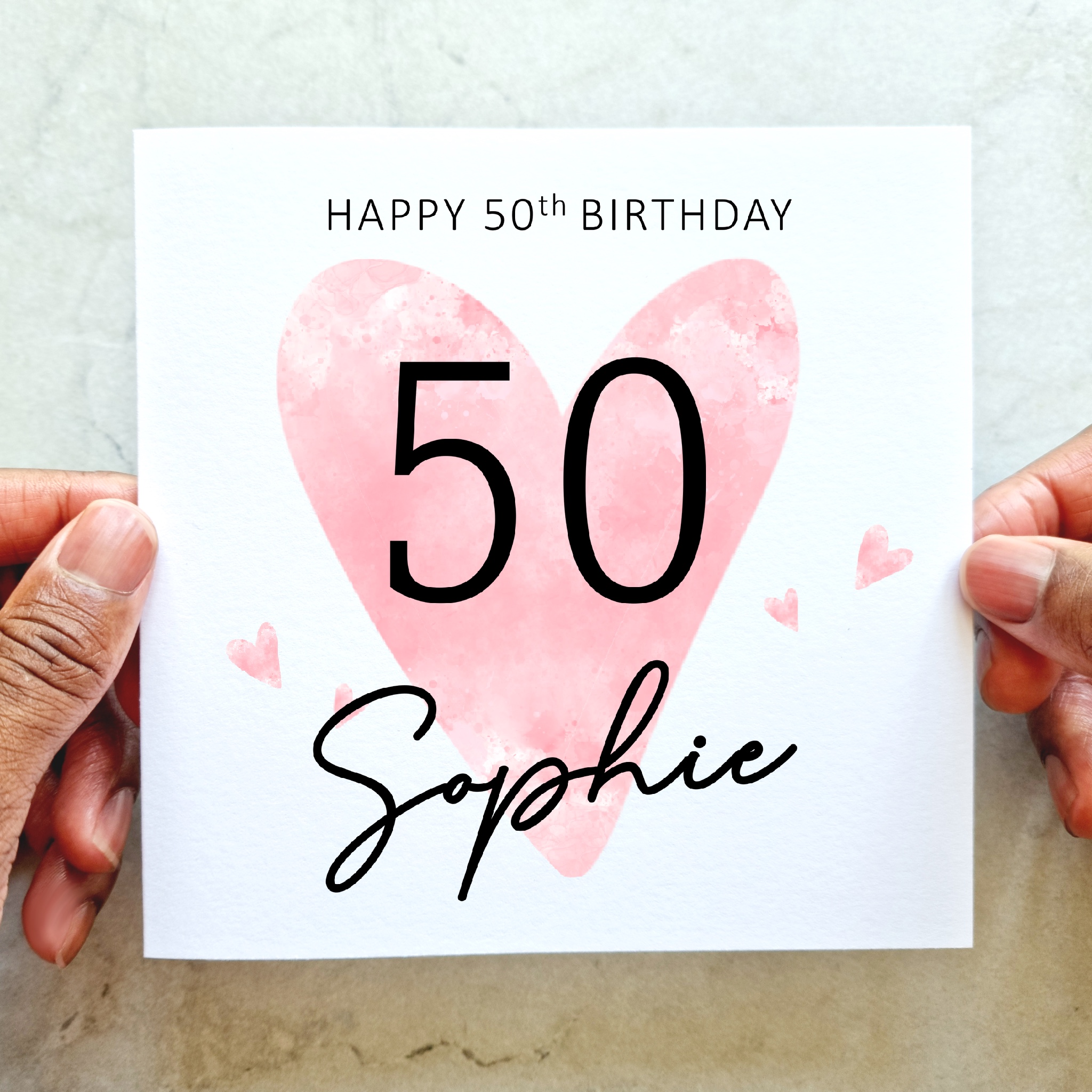 Personalised 50th Birthday Card - Heart