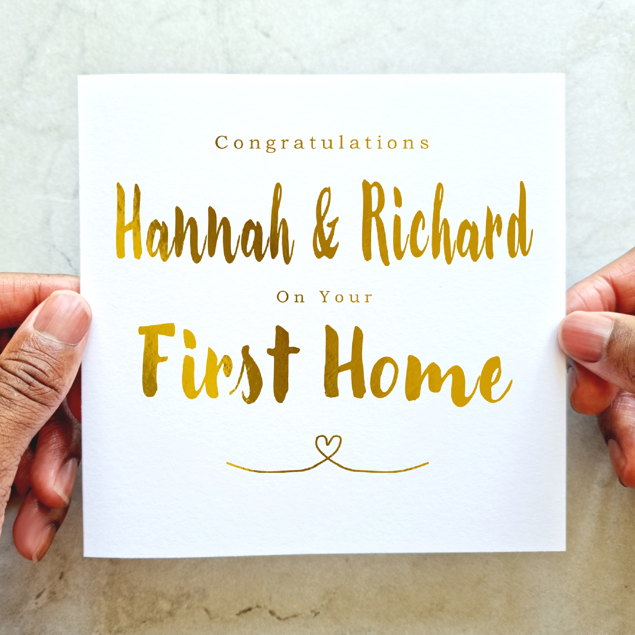Personalised First Home Card - Gold Foil