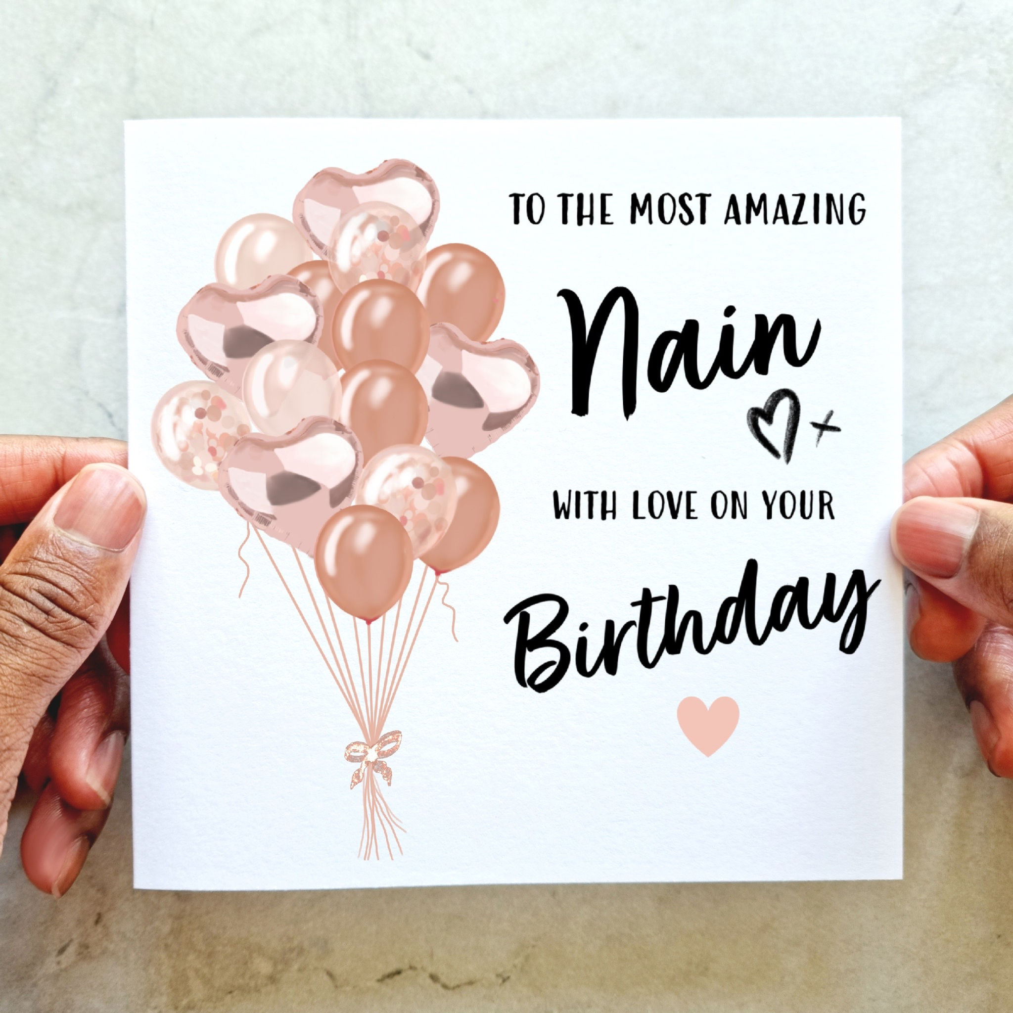 Nain Birthday Card - Balloons