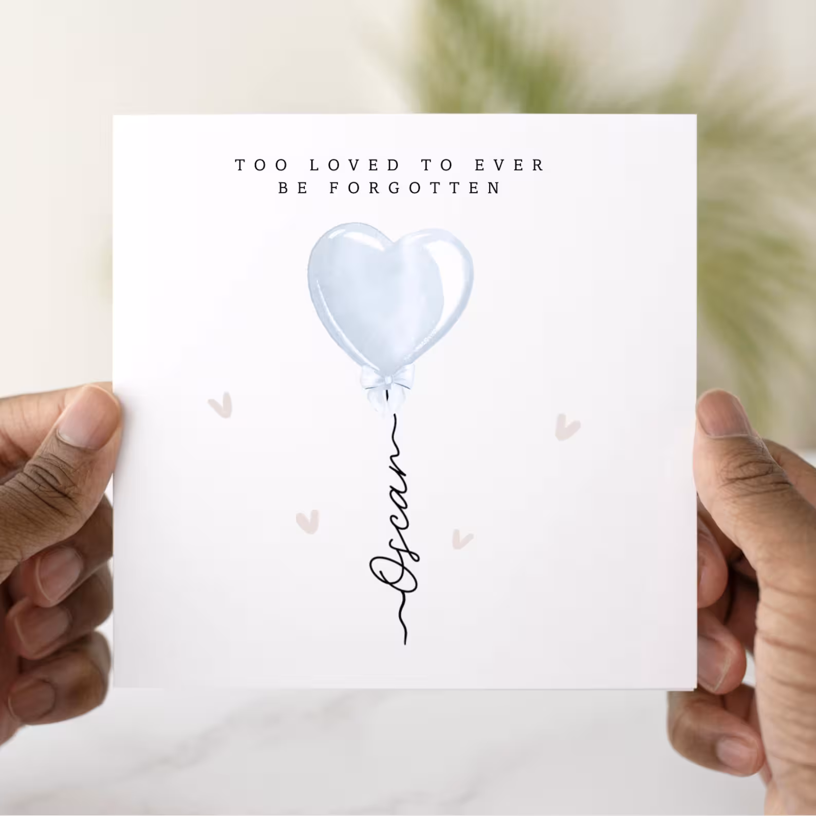Personalised Baby Loss Sympathy Card - Too Loved