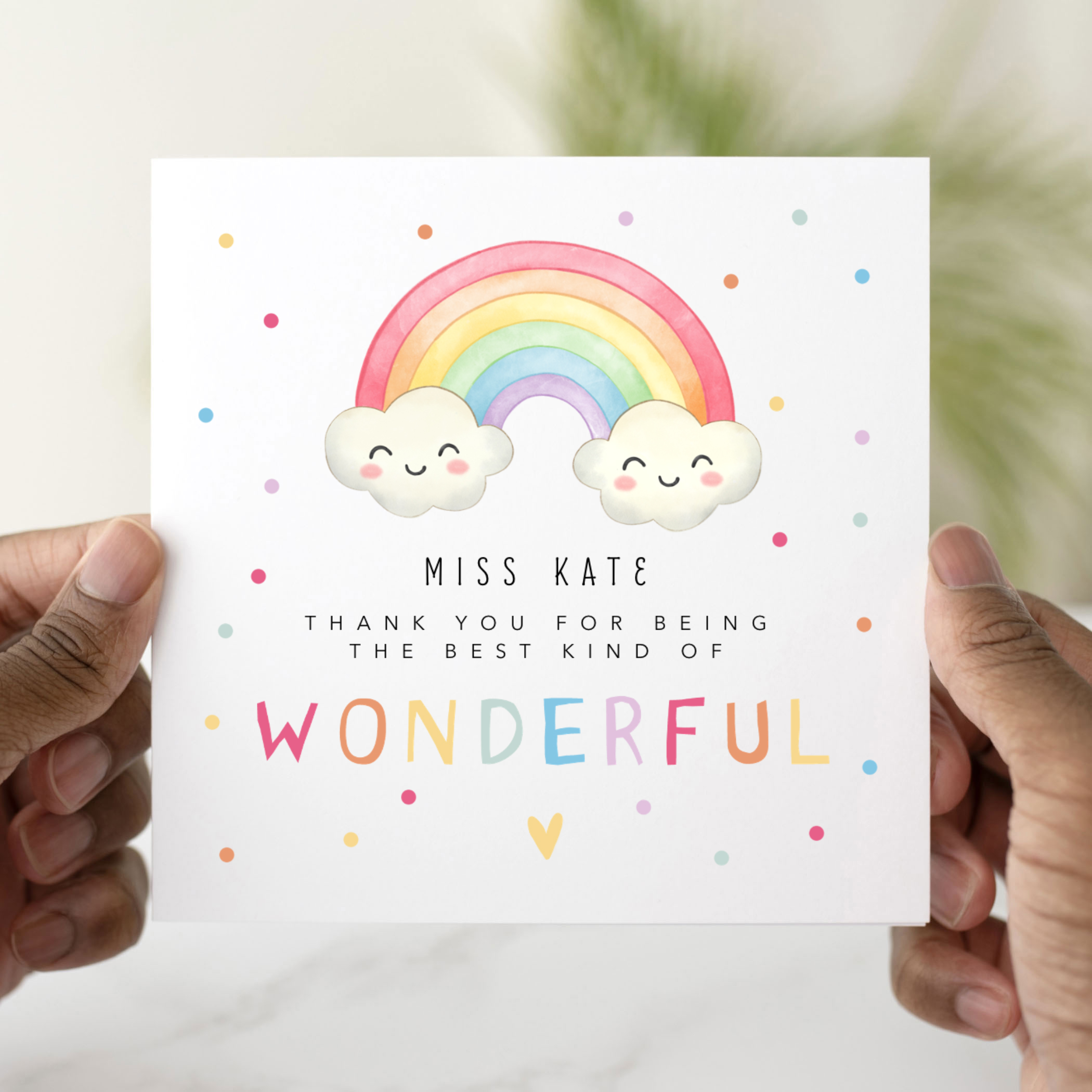 Personalised Teacher Thank You Card - Wonderful