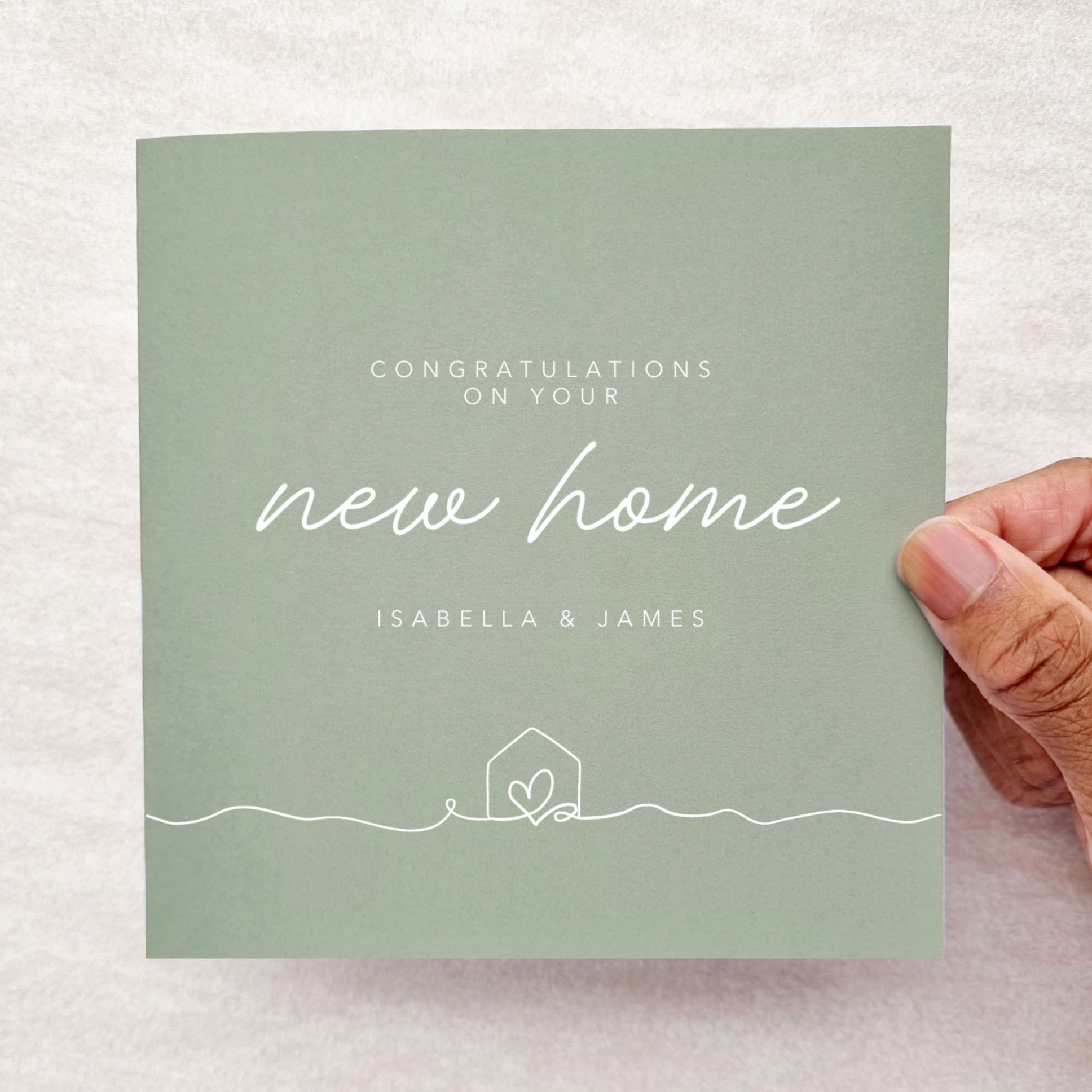 Personalised New Home Card - Sage