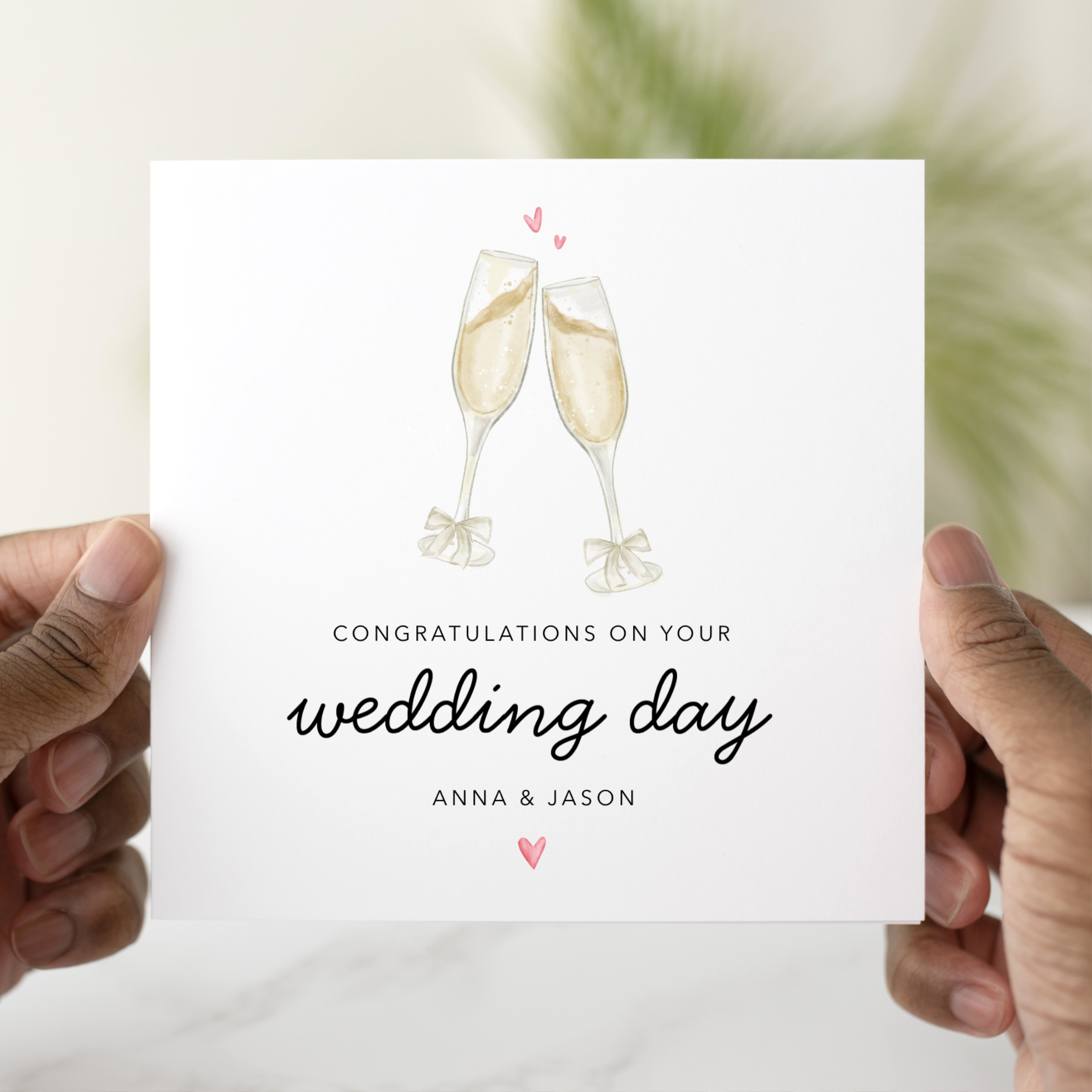 Personalised Wedding Day Card - Flutes