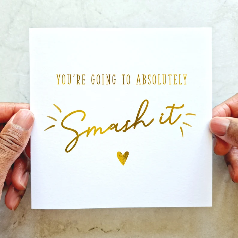 Good Luck Card - Absolutely Smash It - Gold Foil