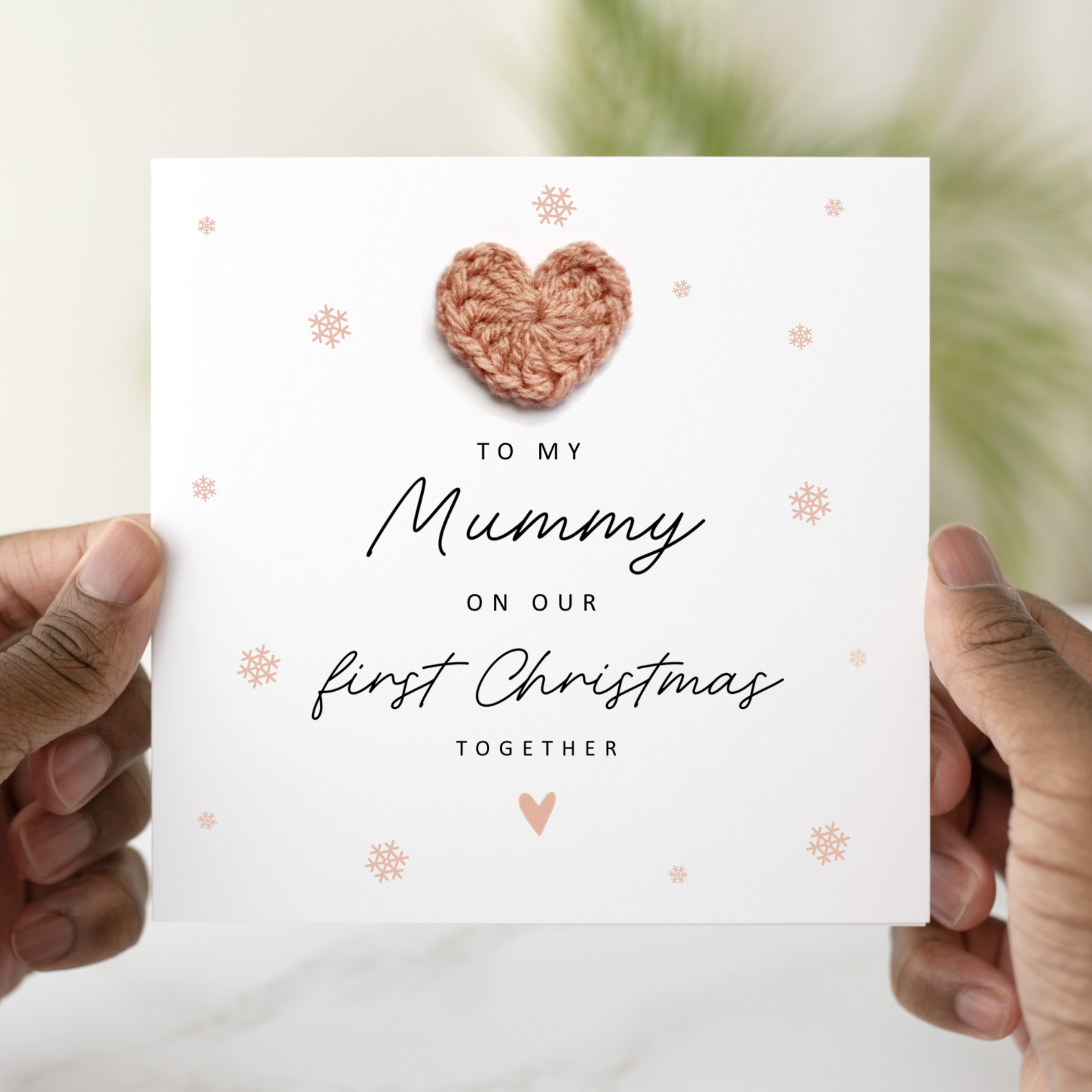 Mummy 1st Christmas Card - Crochet Heart