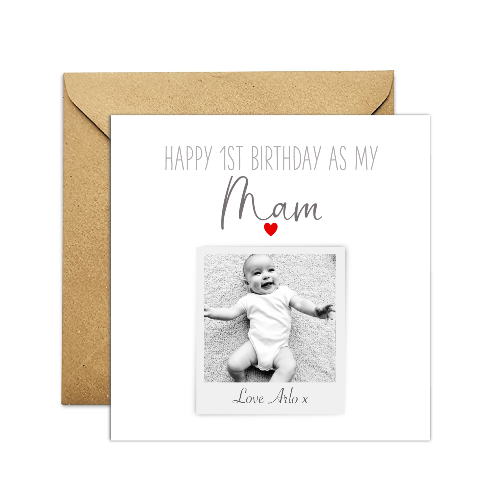 Personalised 1st Mam Birthday Card - Photo Card