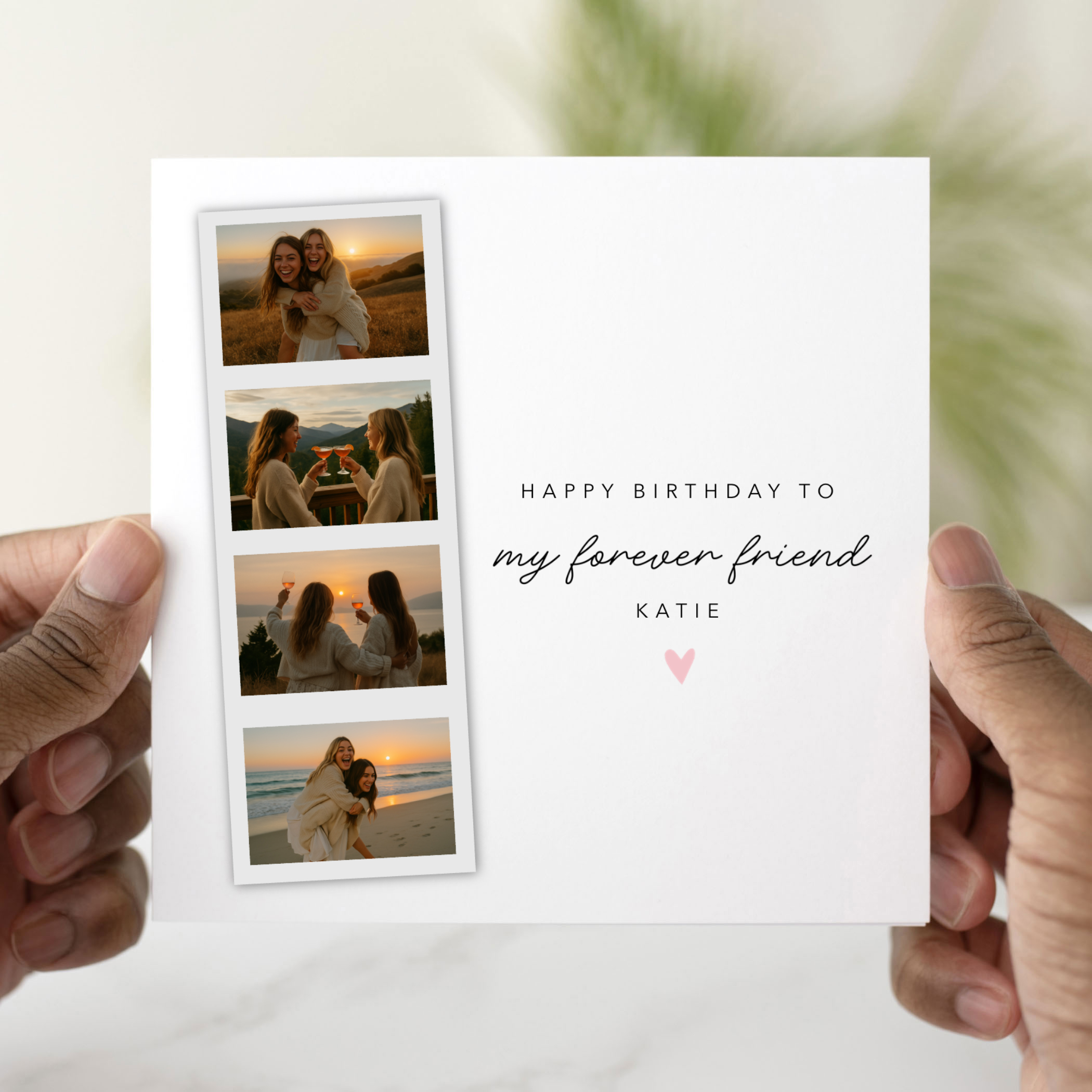 Personalised Forever Friend Birthday Card - Add 4 Photos