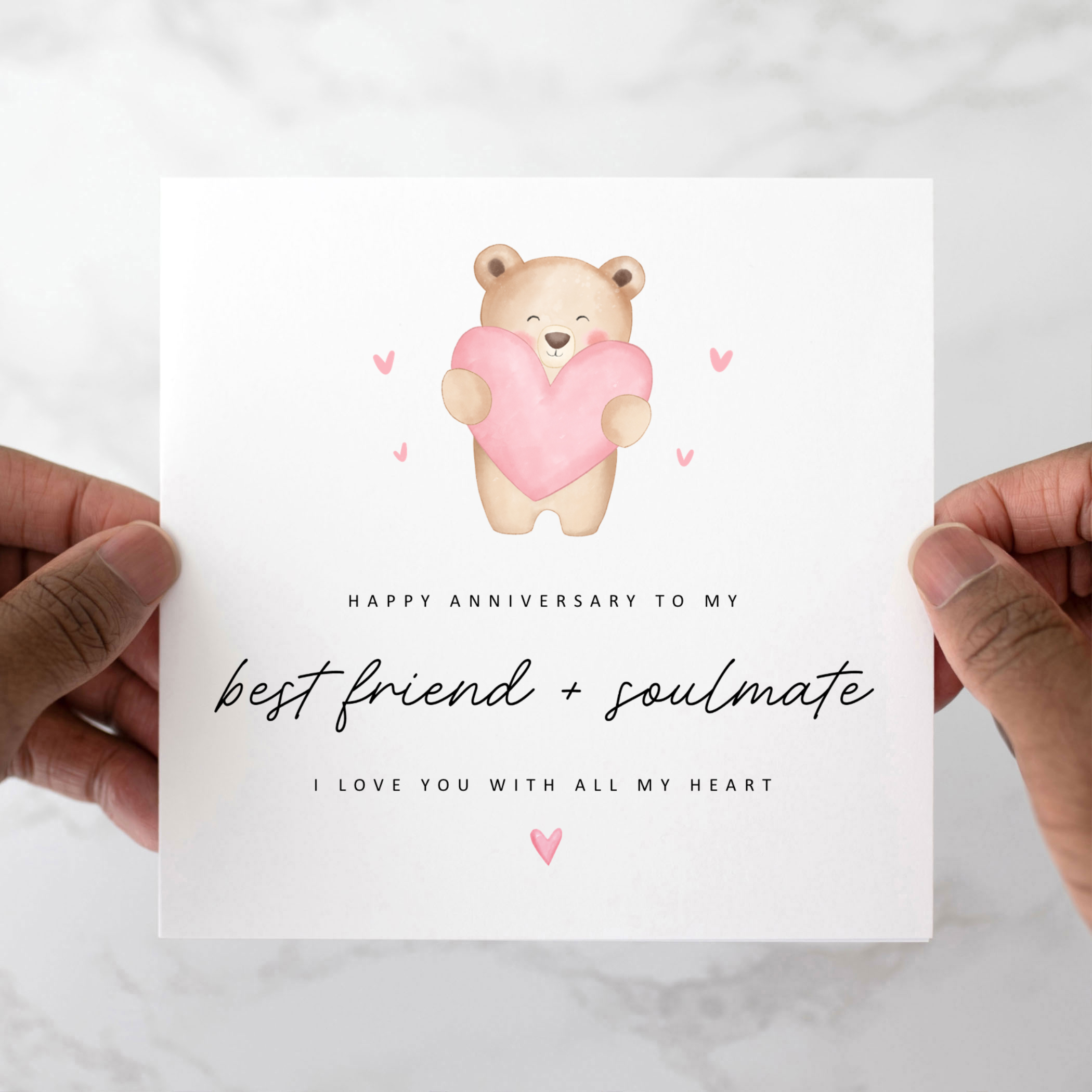 Cute Partner Anniversary Card - Soulmate & Best Friend
