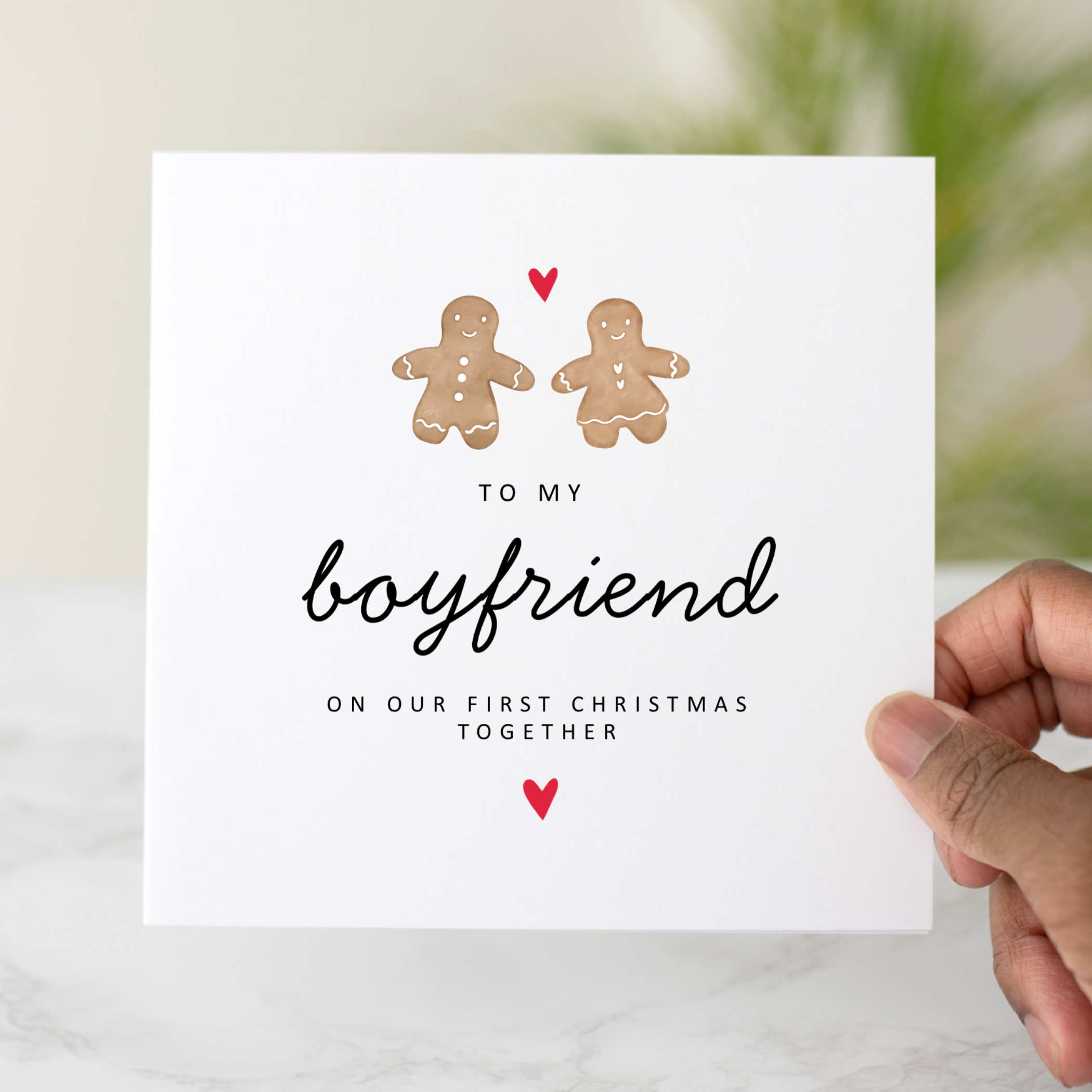 Boyfriend 1st Christmas Card - Gingerbread Men