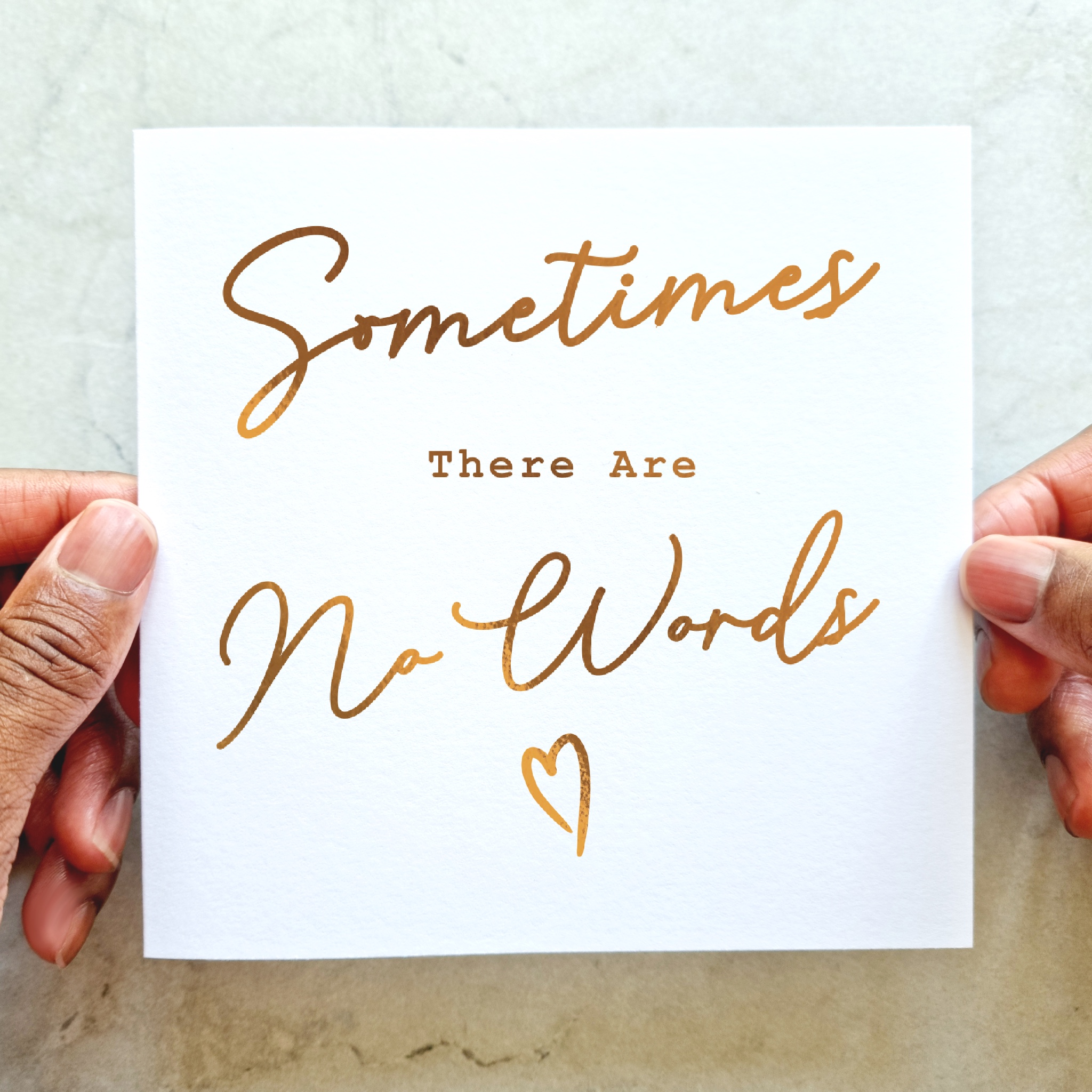 Sympathy Card - No Words - Rose Gold Foil