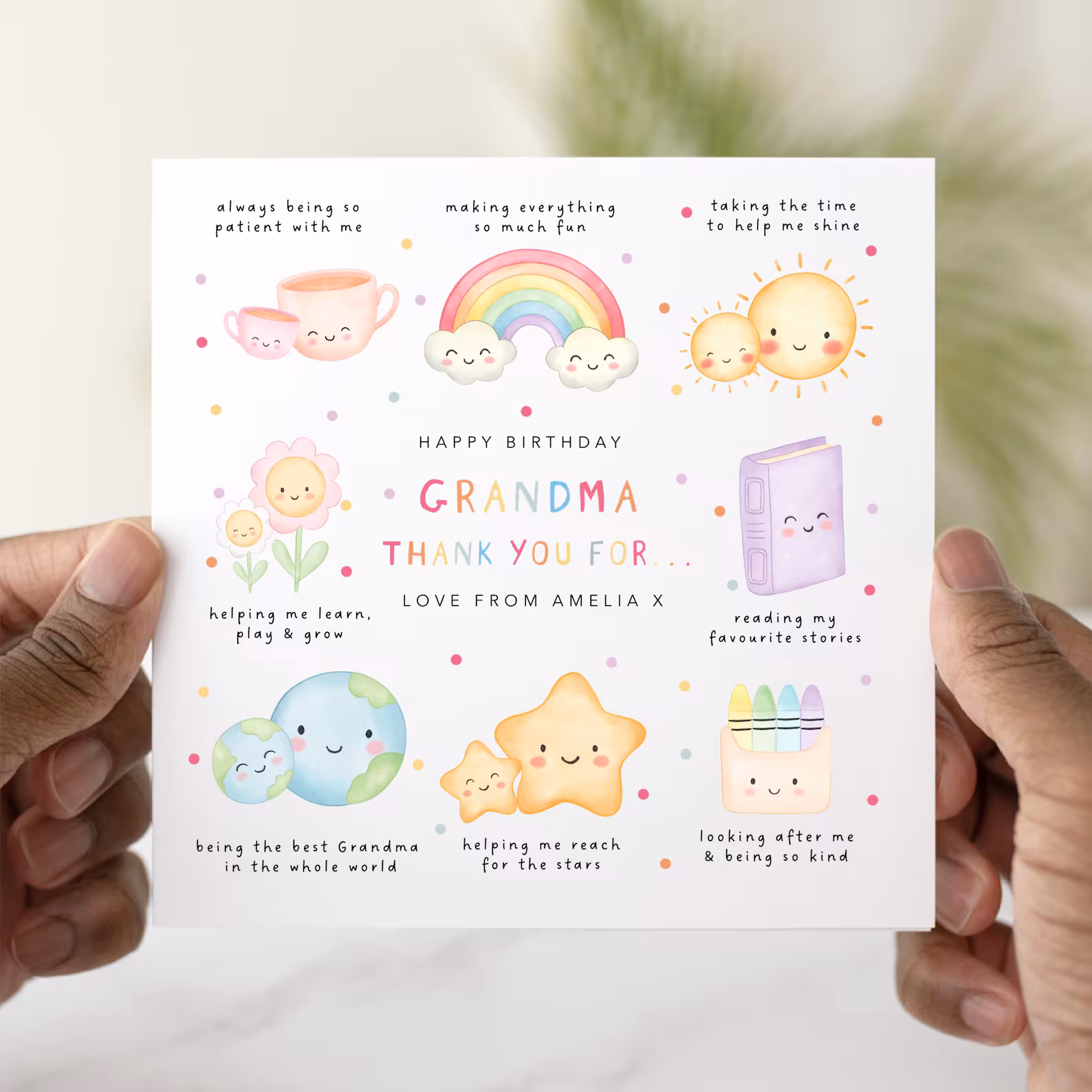 Personalised Thank You Grandma Birthday Card