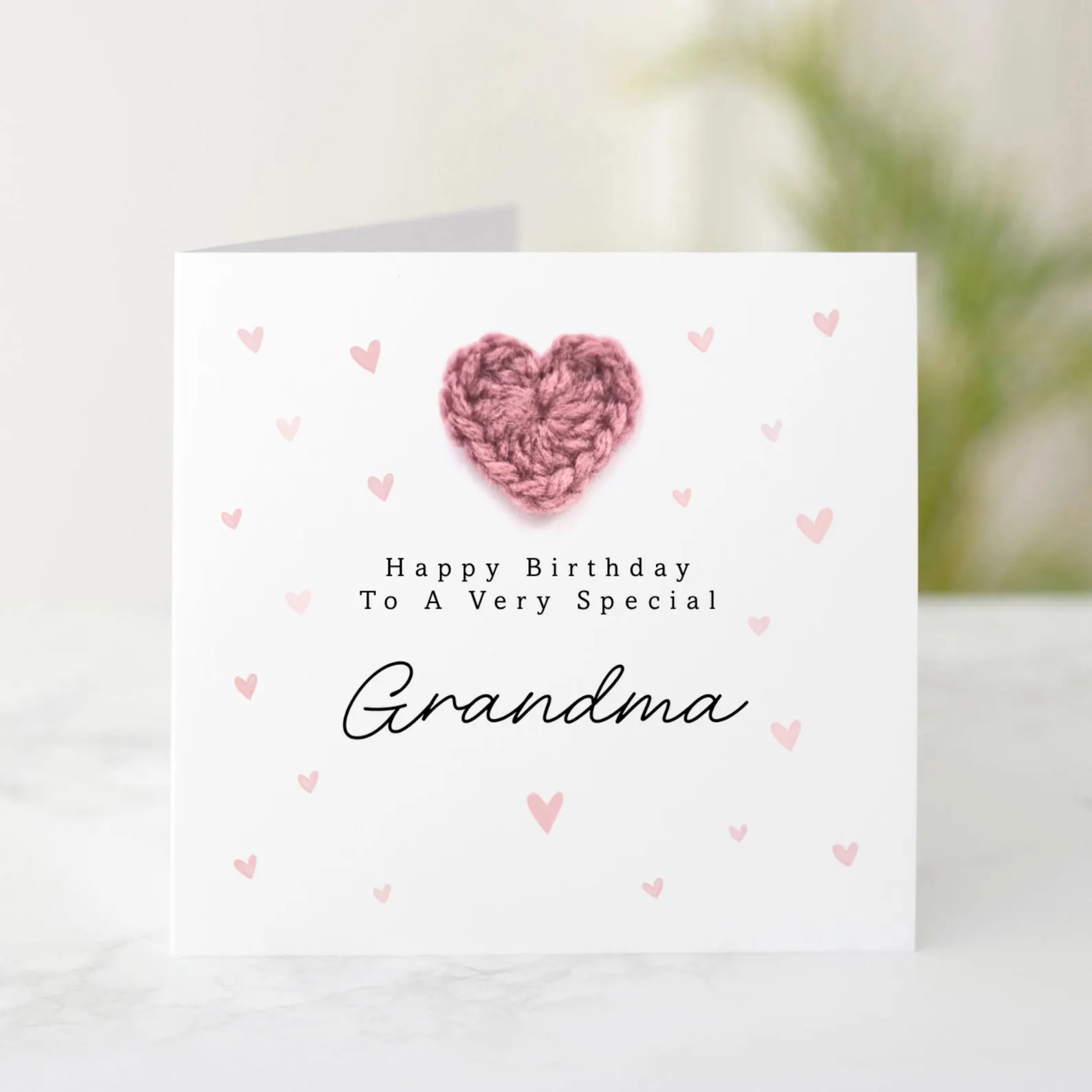 Grandma Birthday Card - Crochet Heart