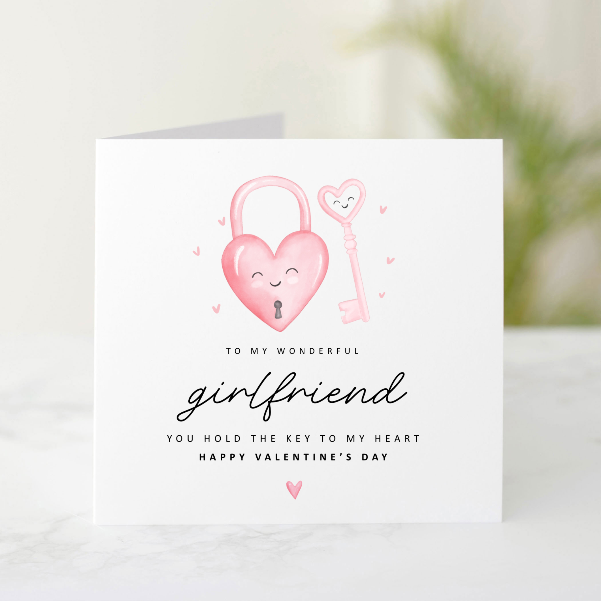 Girlfriend Valentine's Day Card - Key & Lock