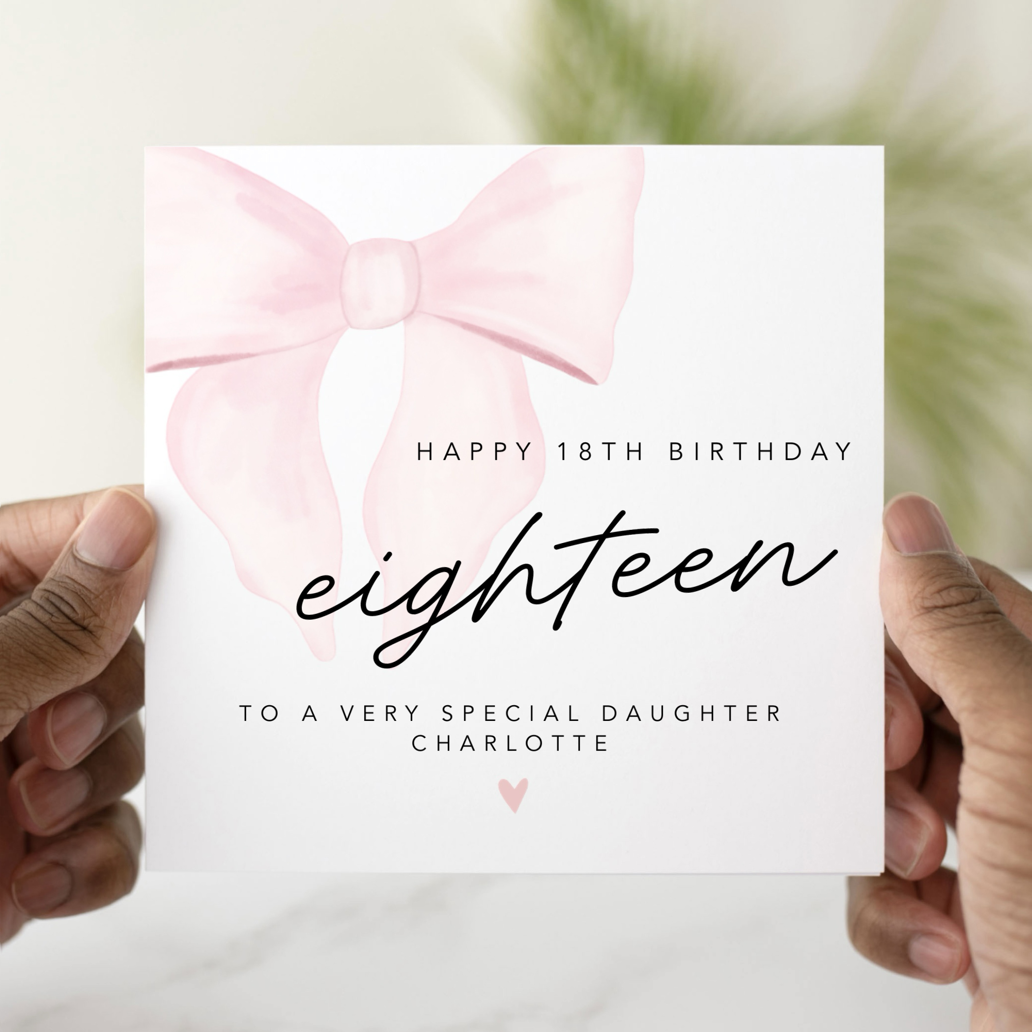 Personalised 18th Birthday Card - Bow Design
