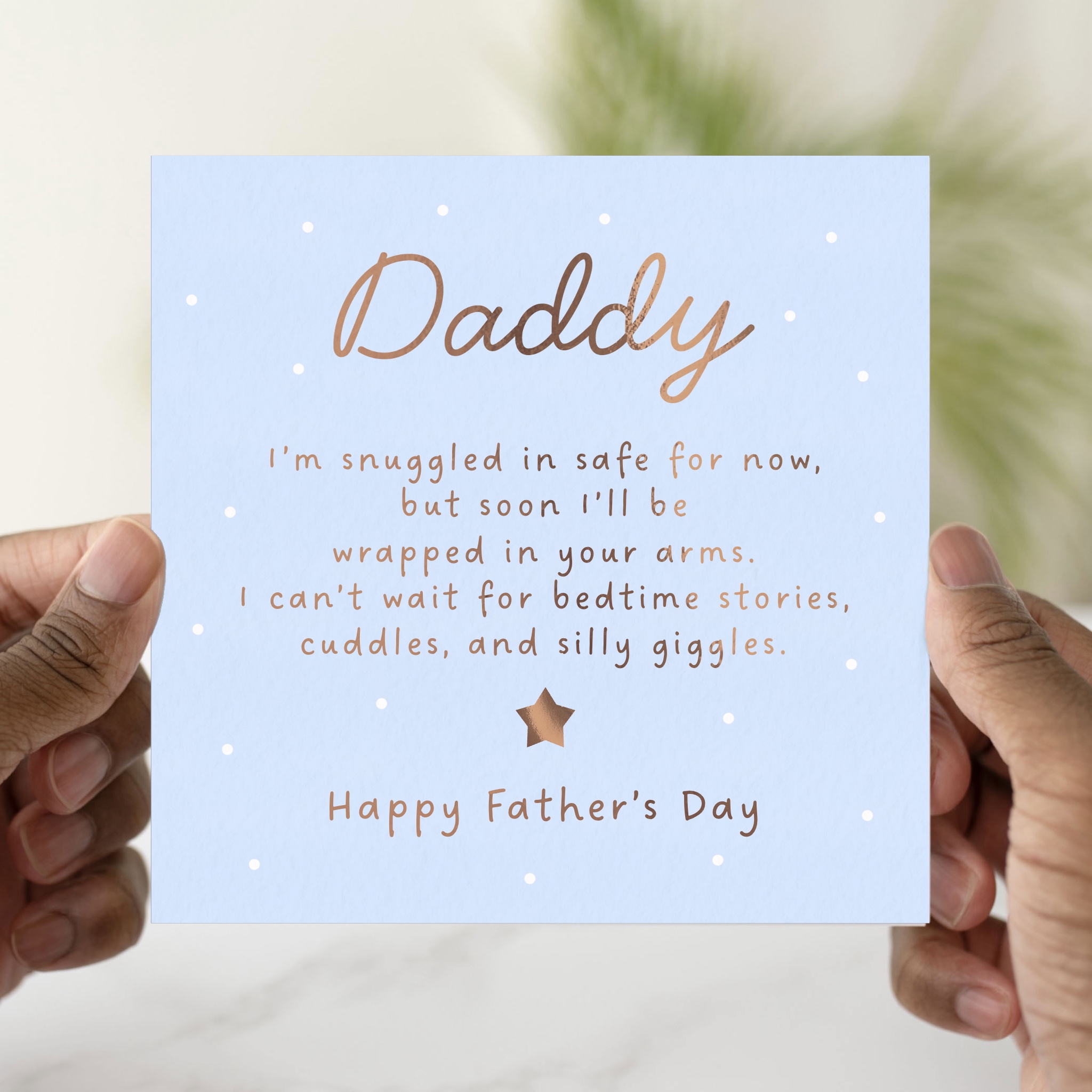 Poem Daddy To Be Father's Day Card - Bronze Foil
