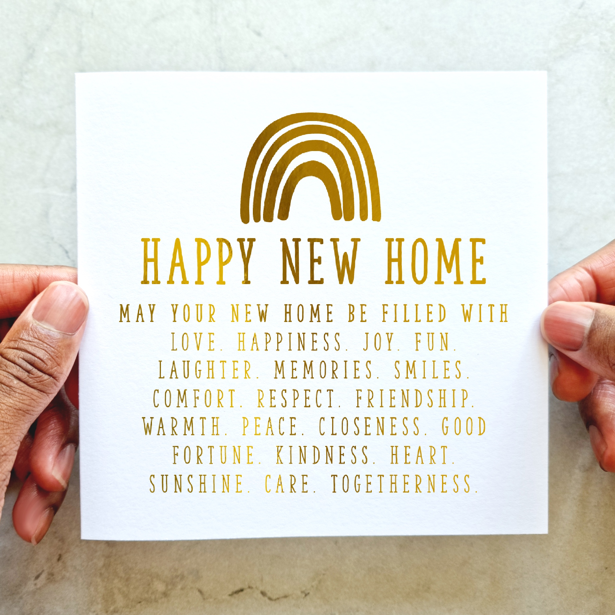 New Home Card - Rainbow - Gold Foil