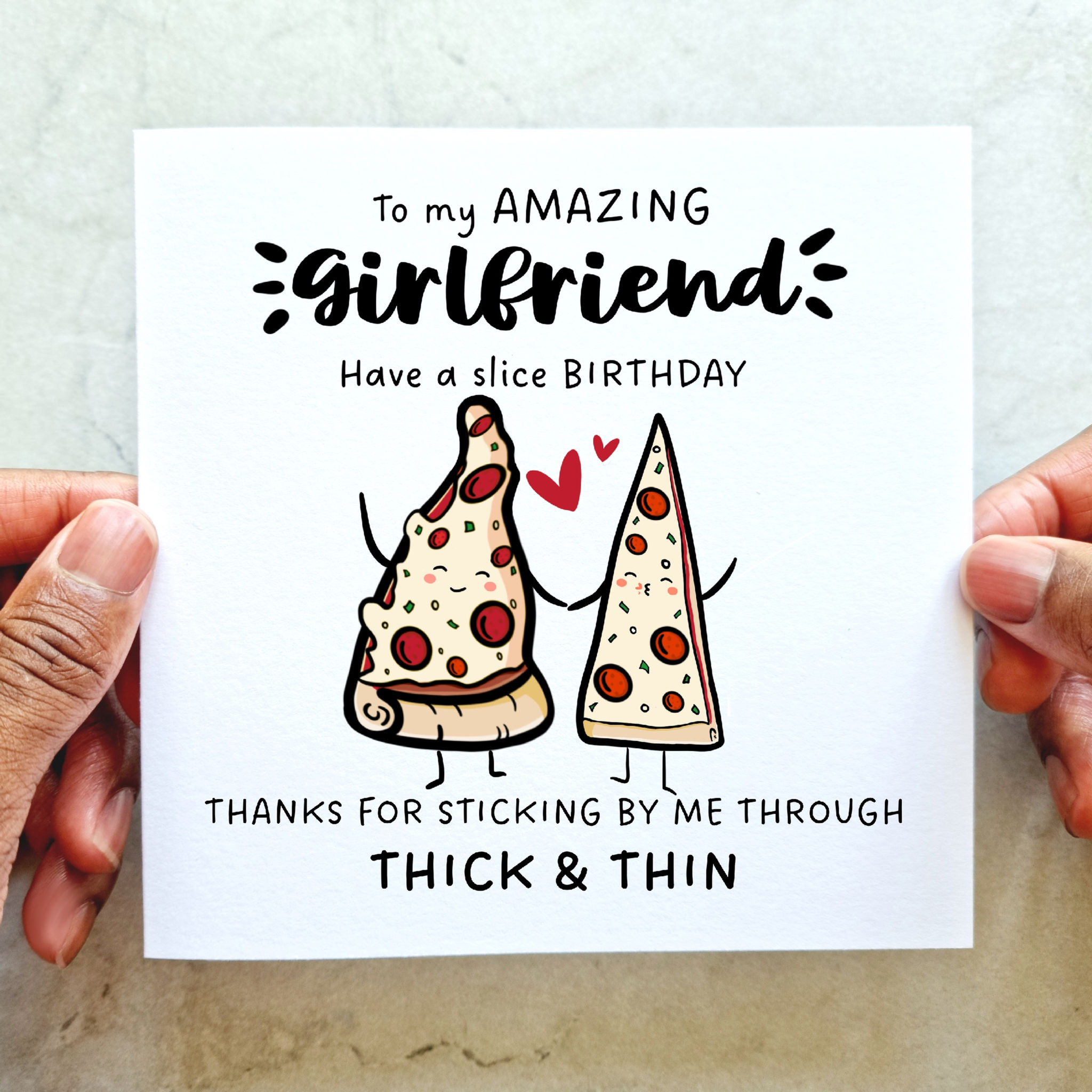 Girlfriend Birthday Card - Pizza