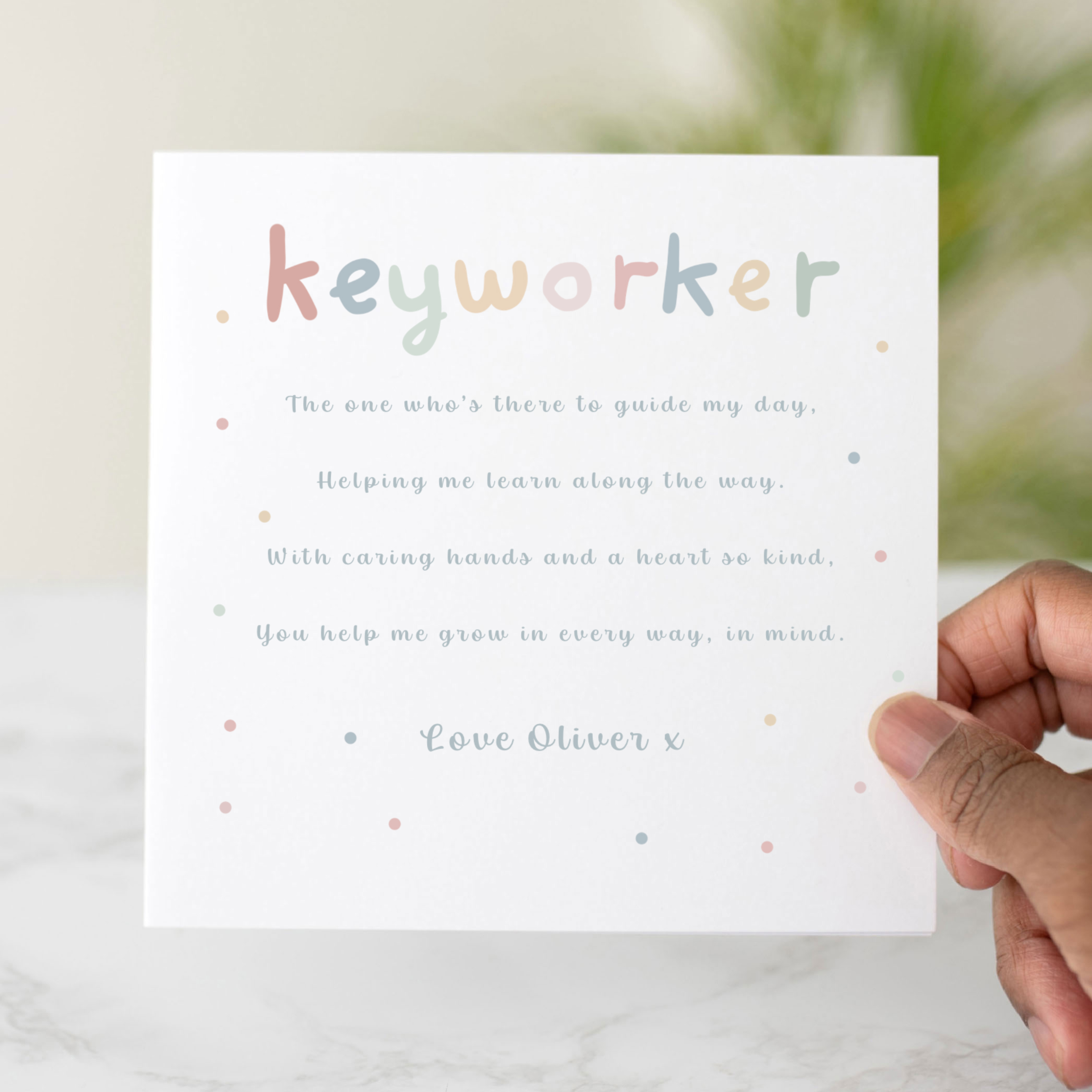 Personalised Keyworker Thank You Card