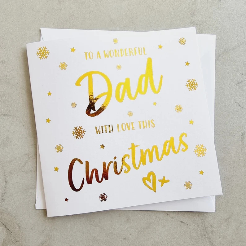 Dad Christmas Card - Gold Foil