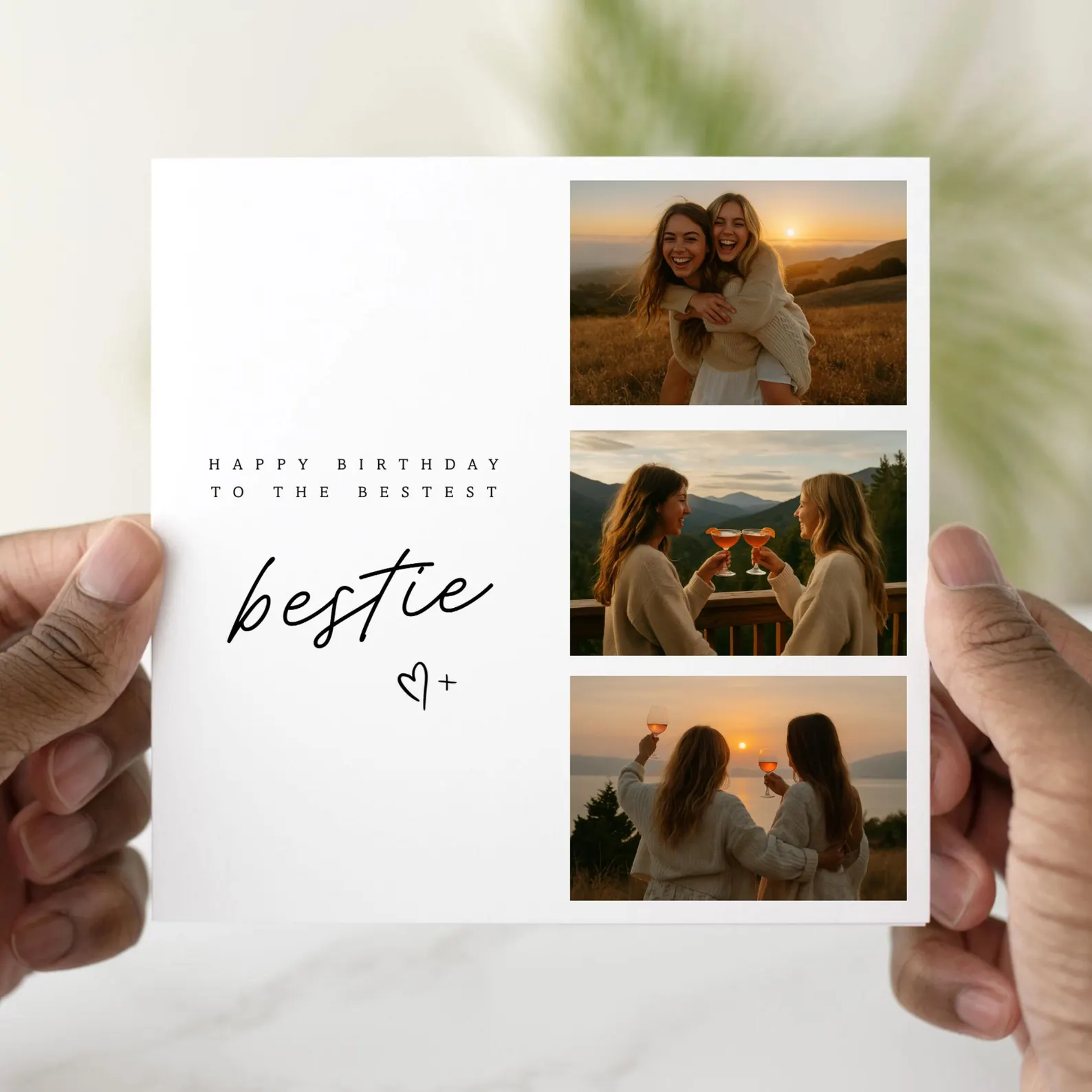 Personalised Bestie Birthday Card - Add Your Own Photos
