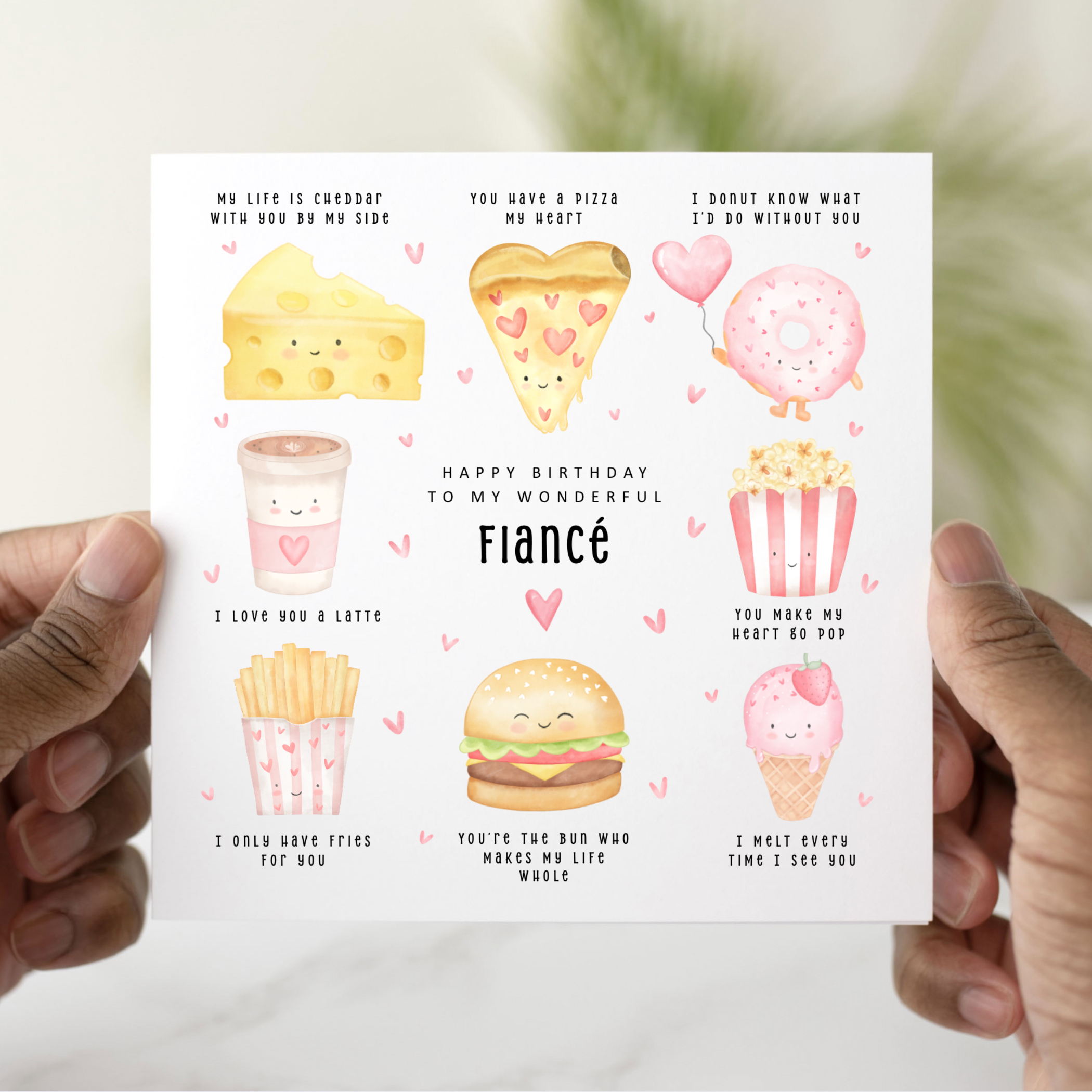 Fiancé Birthday Card - Food Puns