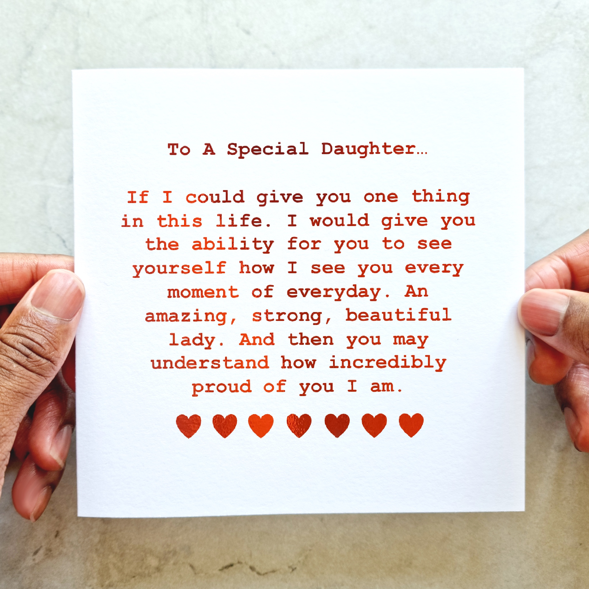 Daughter Birthday Card - Special - Red Foil