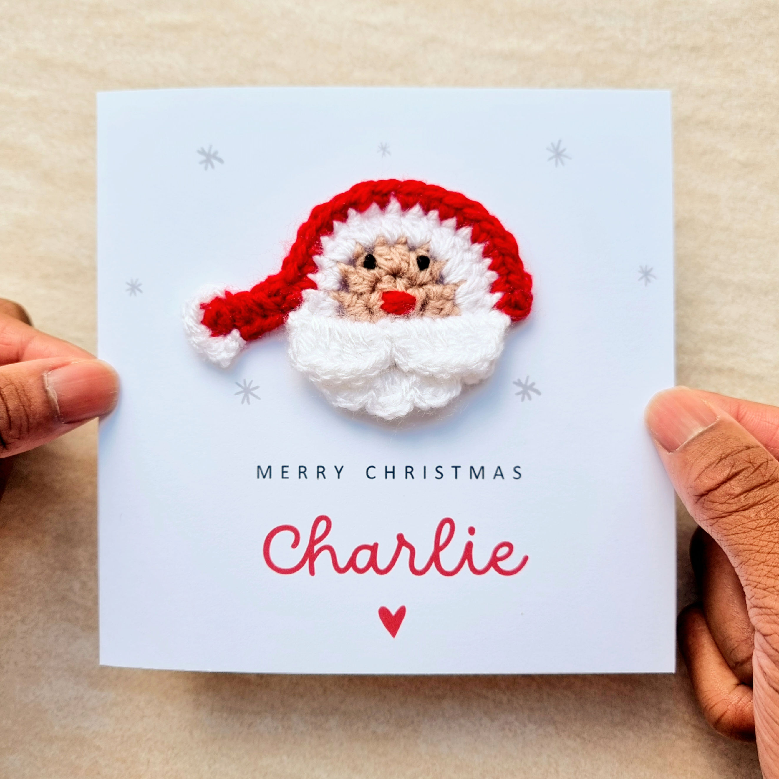 Personalised Christmas Card - Crochet Santa