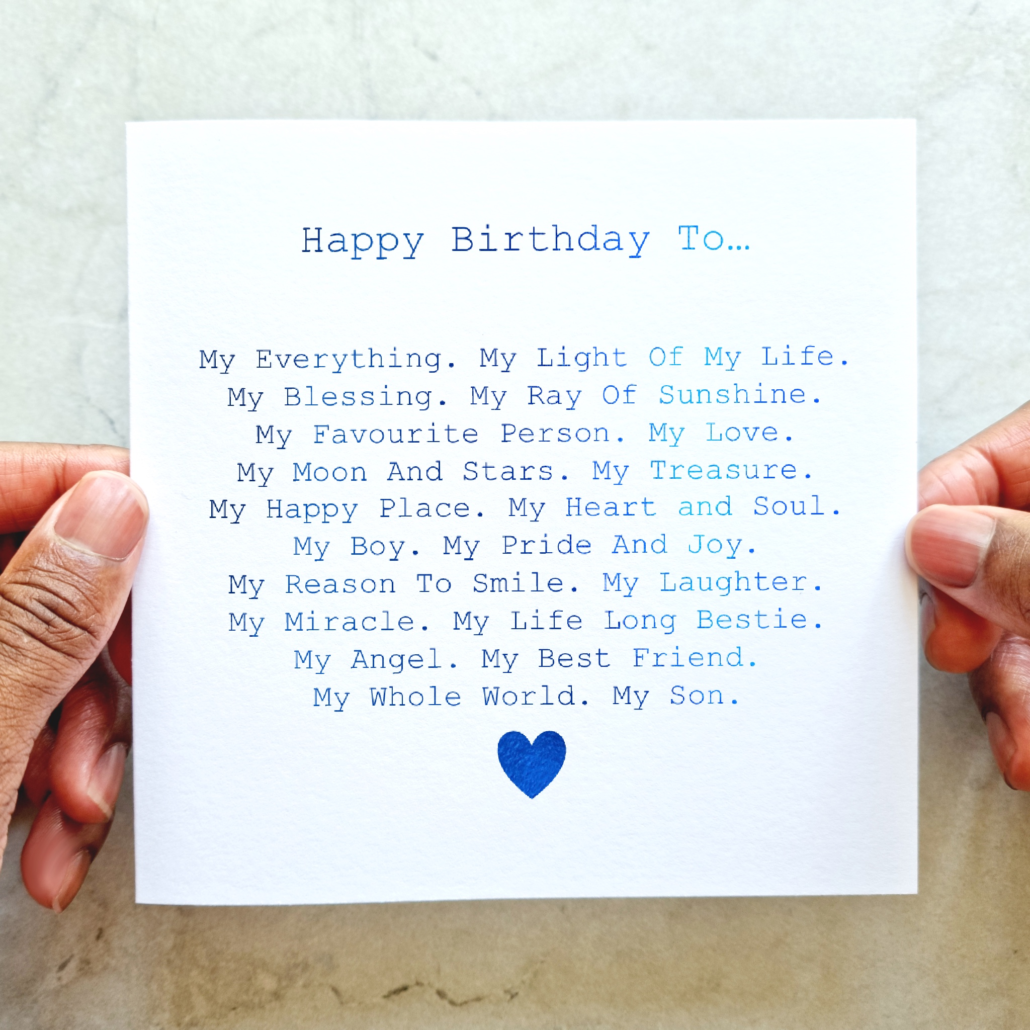 My Son Birthday Card - Blue Foil