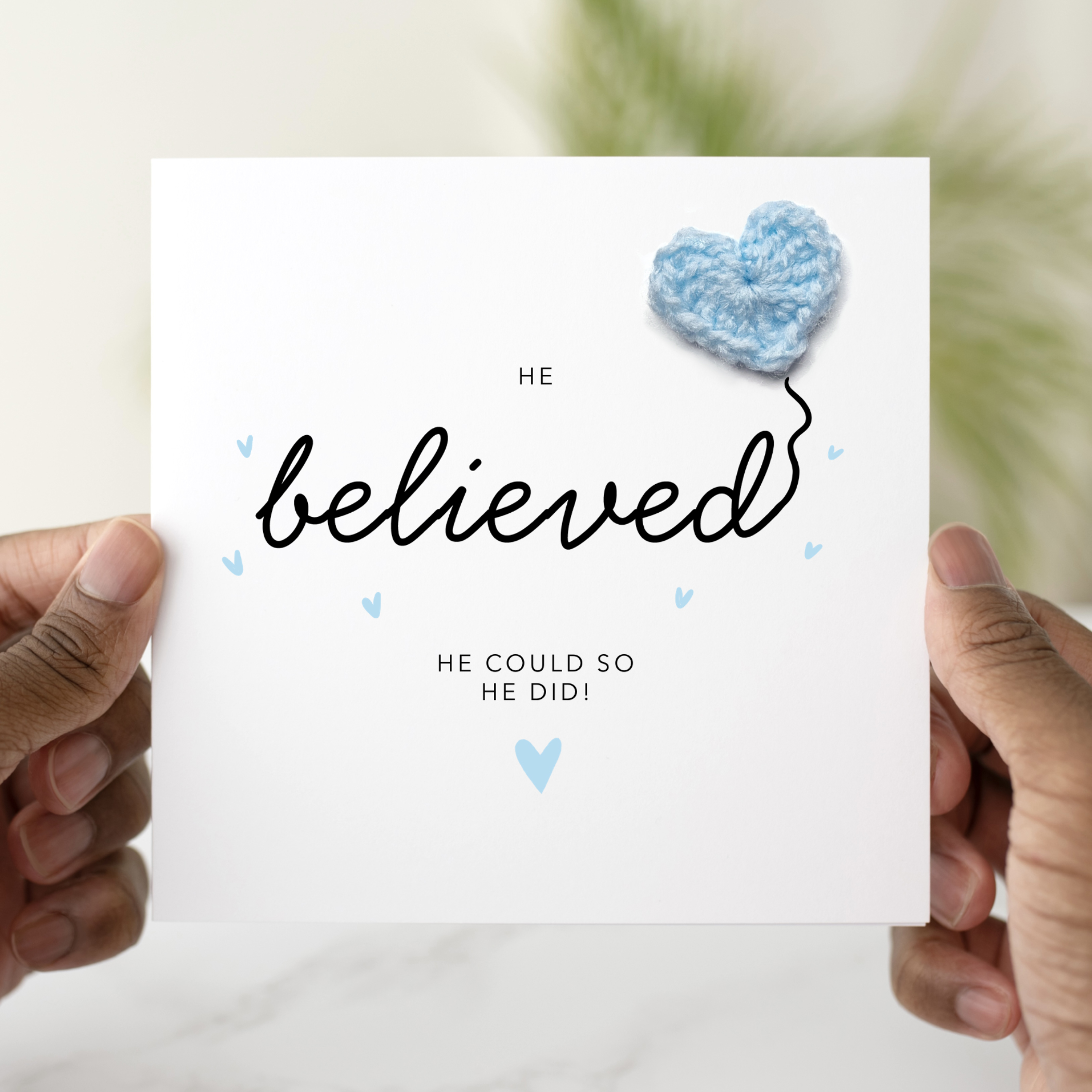 Congratulations Card - He Believed - Crochet Heart
