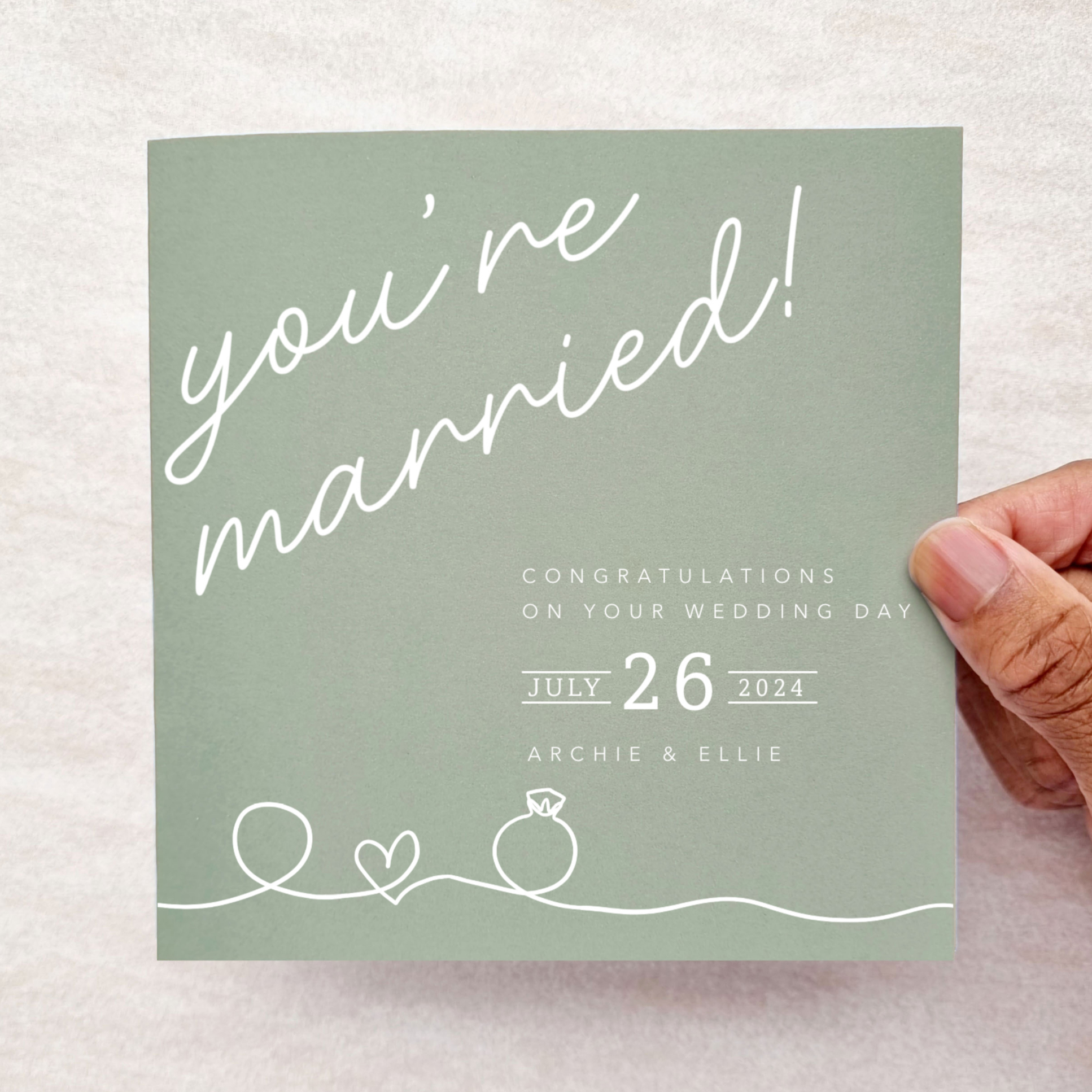 Personalised Wedding Card -You're Married