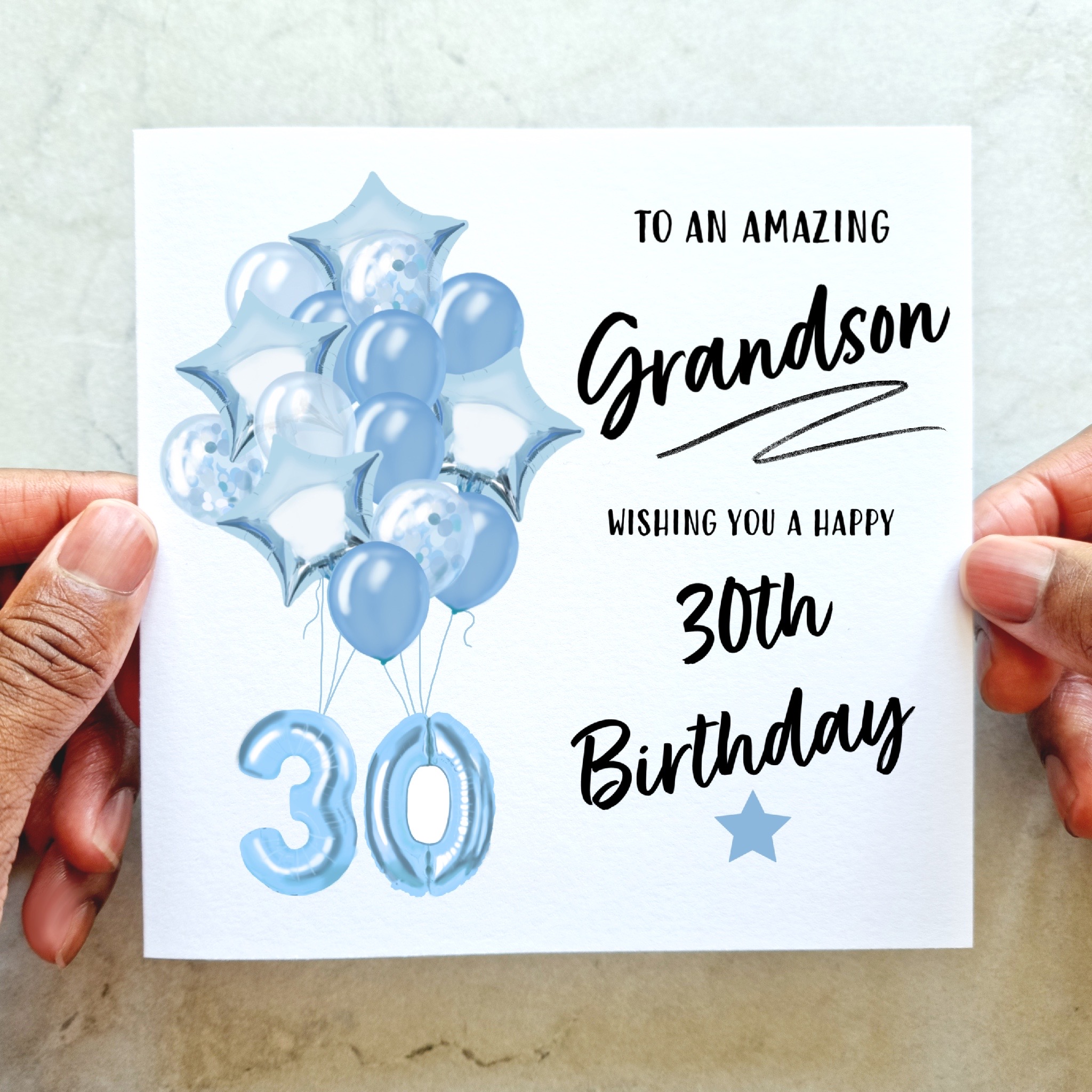Grandson 30th Birthday Card - Balloons